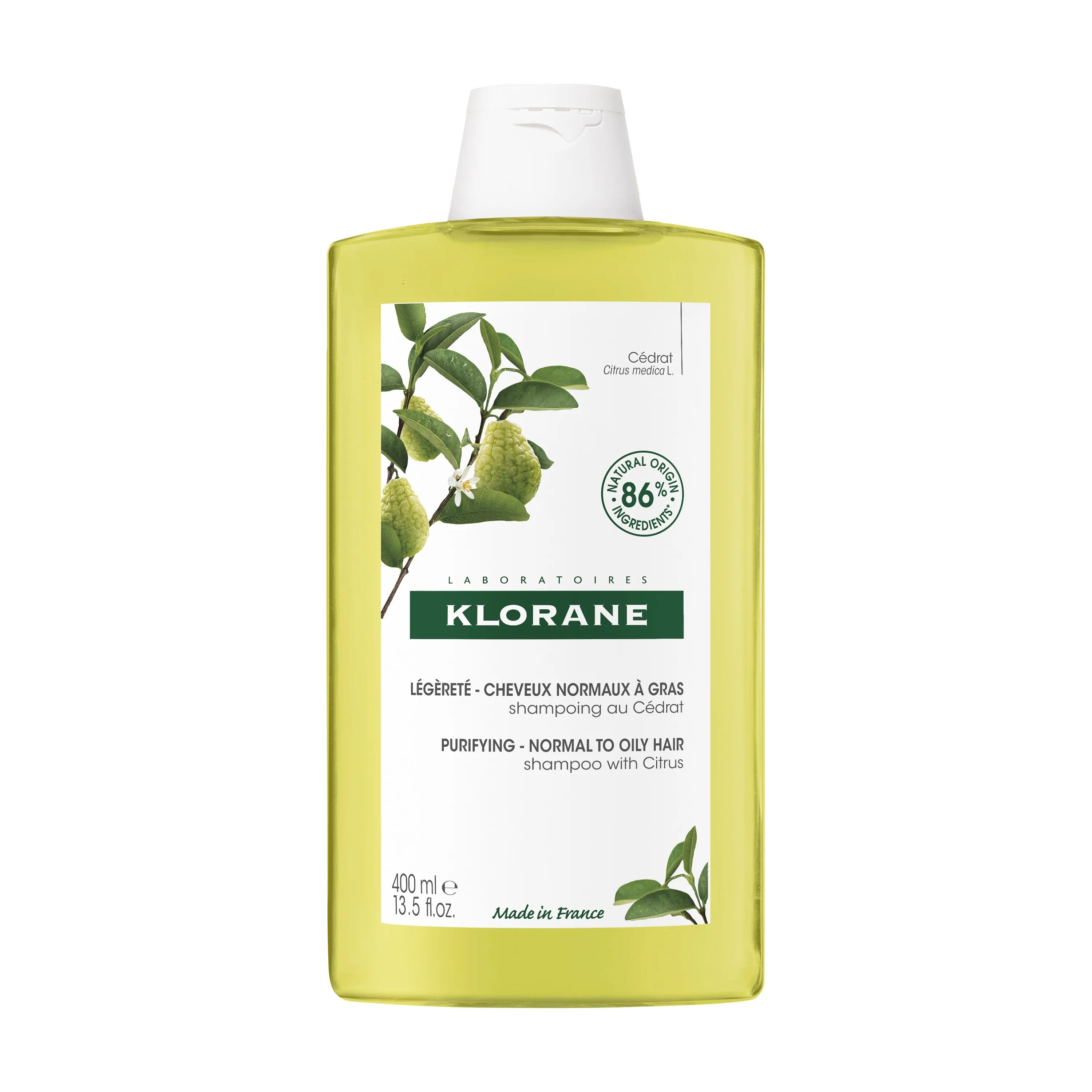 KLORANE Šampūns ar citrusu, 400 ml - Produkta attēls 