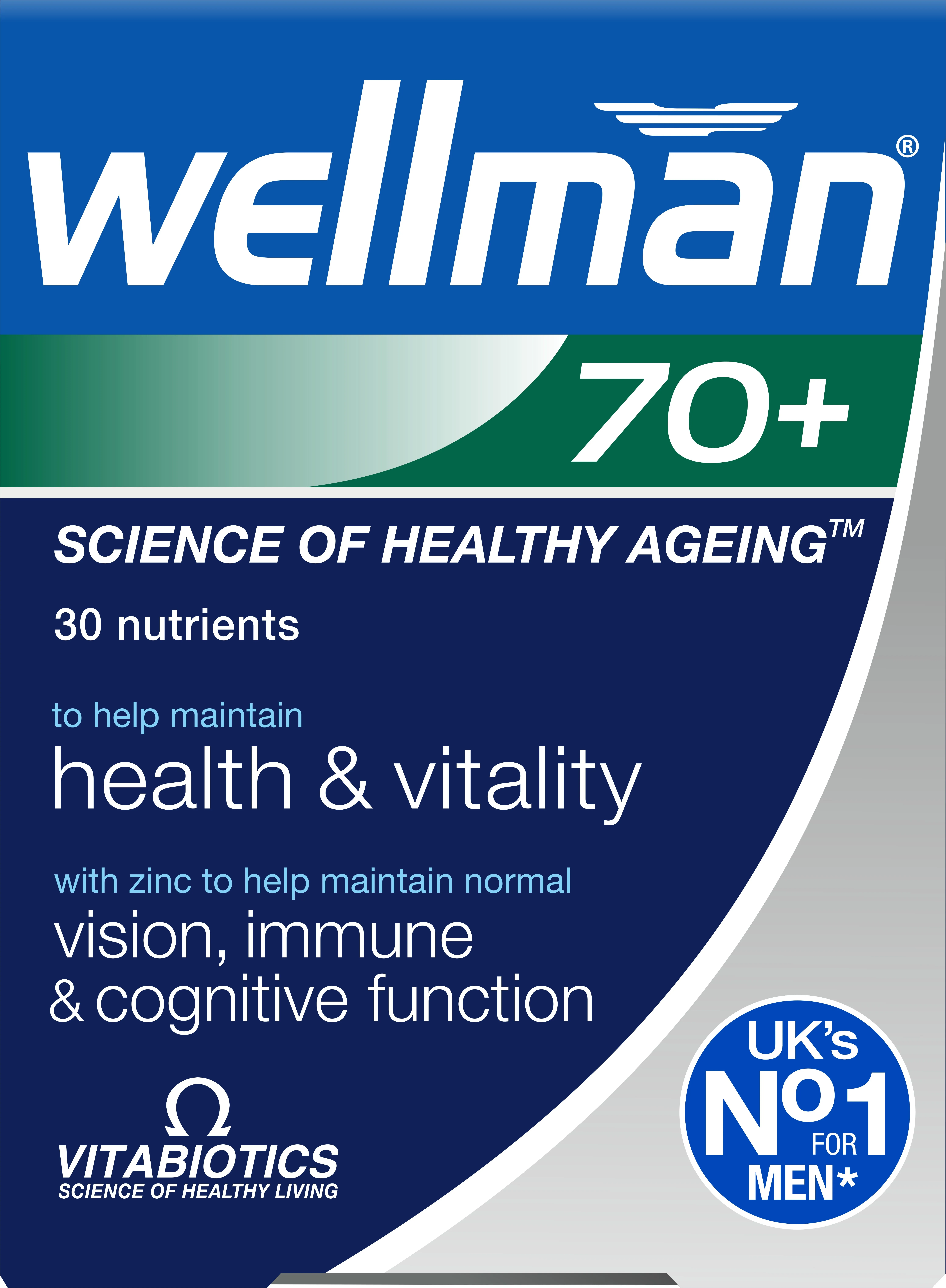 WELLMAN 70+ tabletes, 30 gab - Produkta attēls 