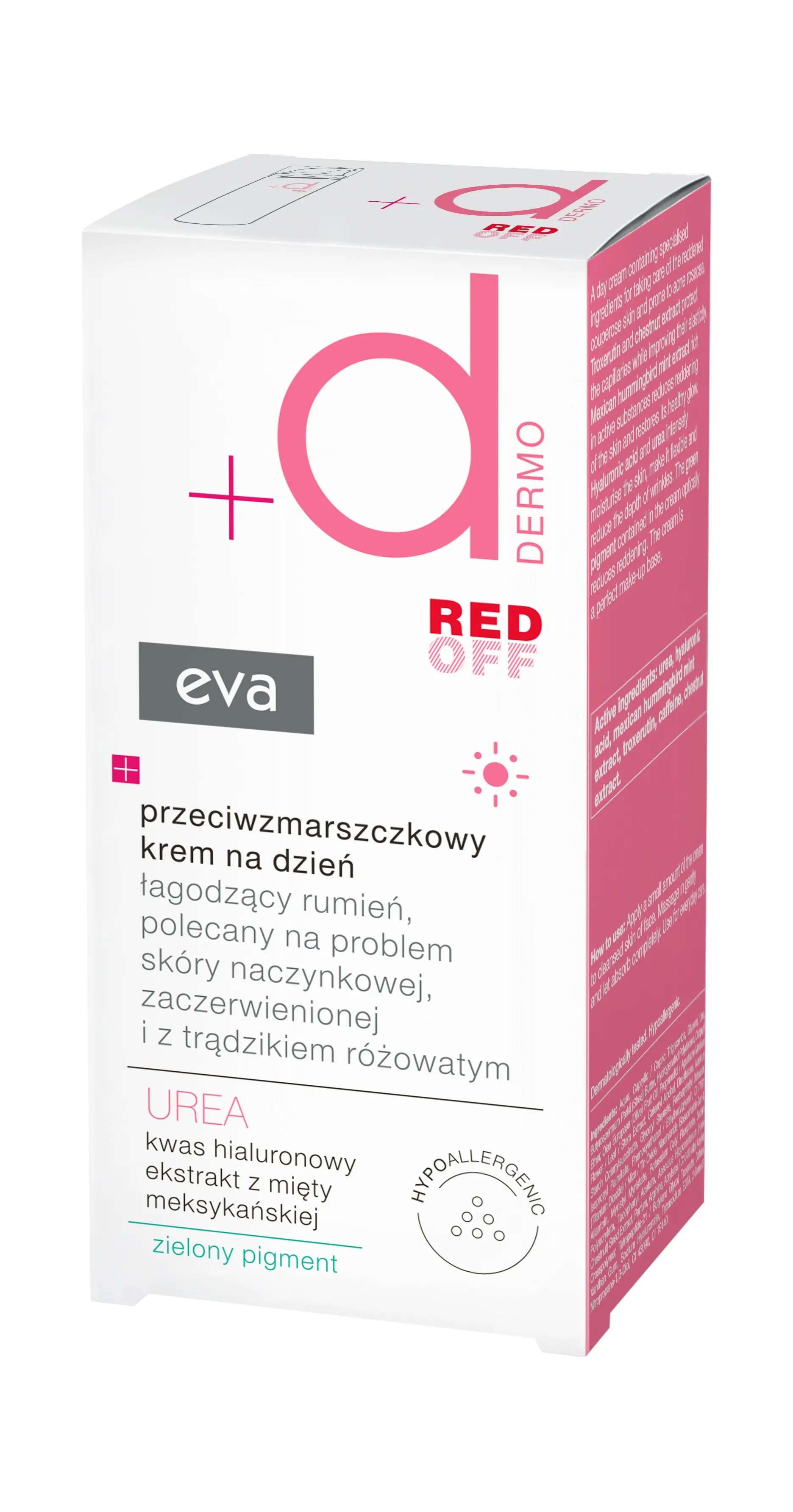 EVA DERMO Red Off pretgrumbu dienas krēms kuperozai sejas ādai, 50 ml - Produkta attēls 