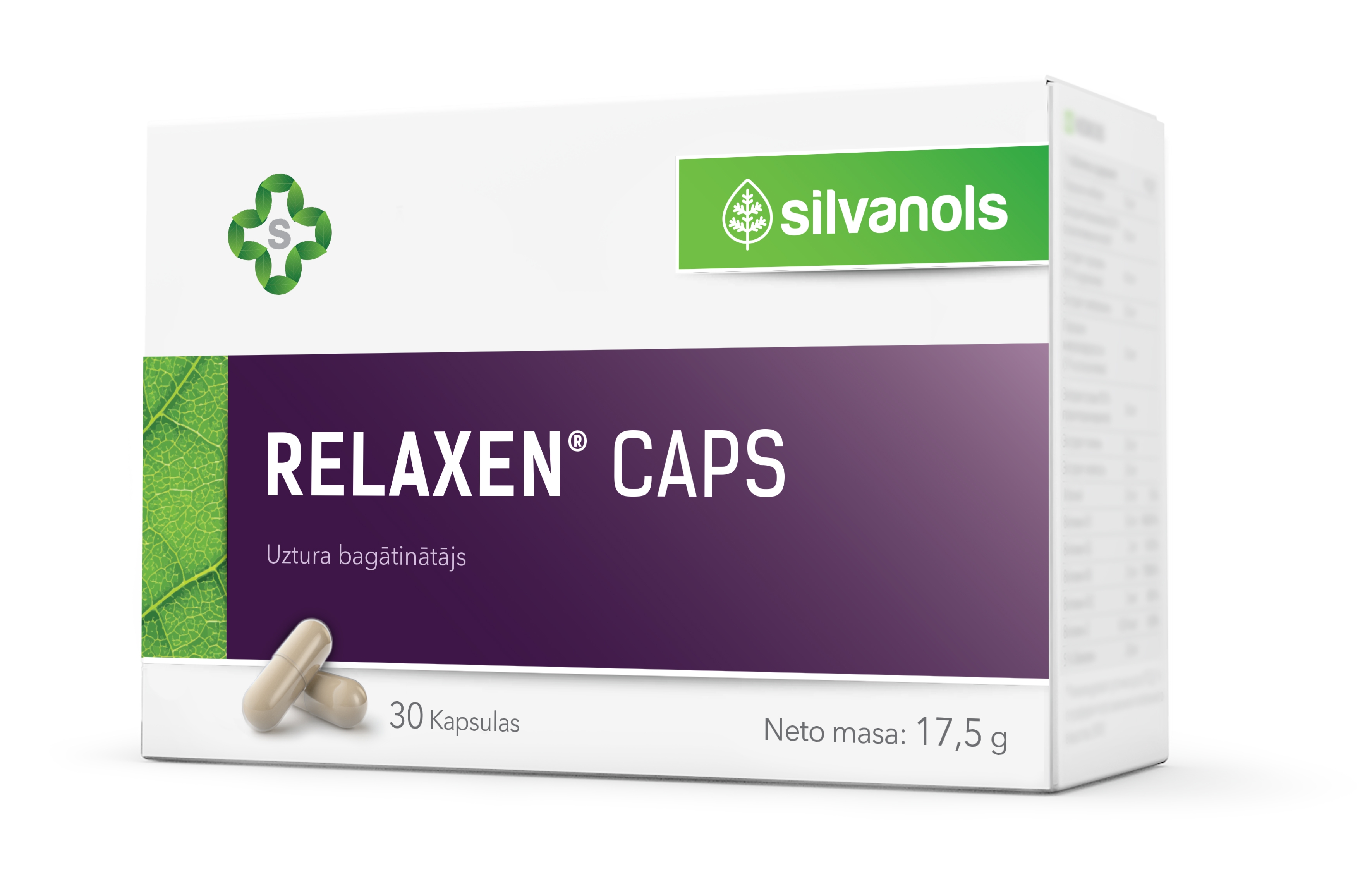 SILVANOLS Relaxen kapsulas, 30 gab. - Produkta attēls 