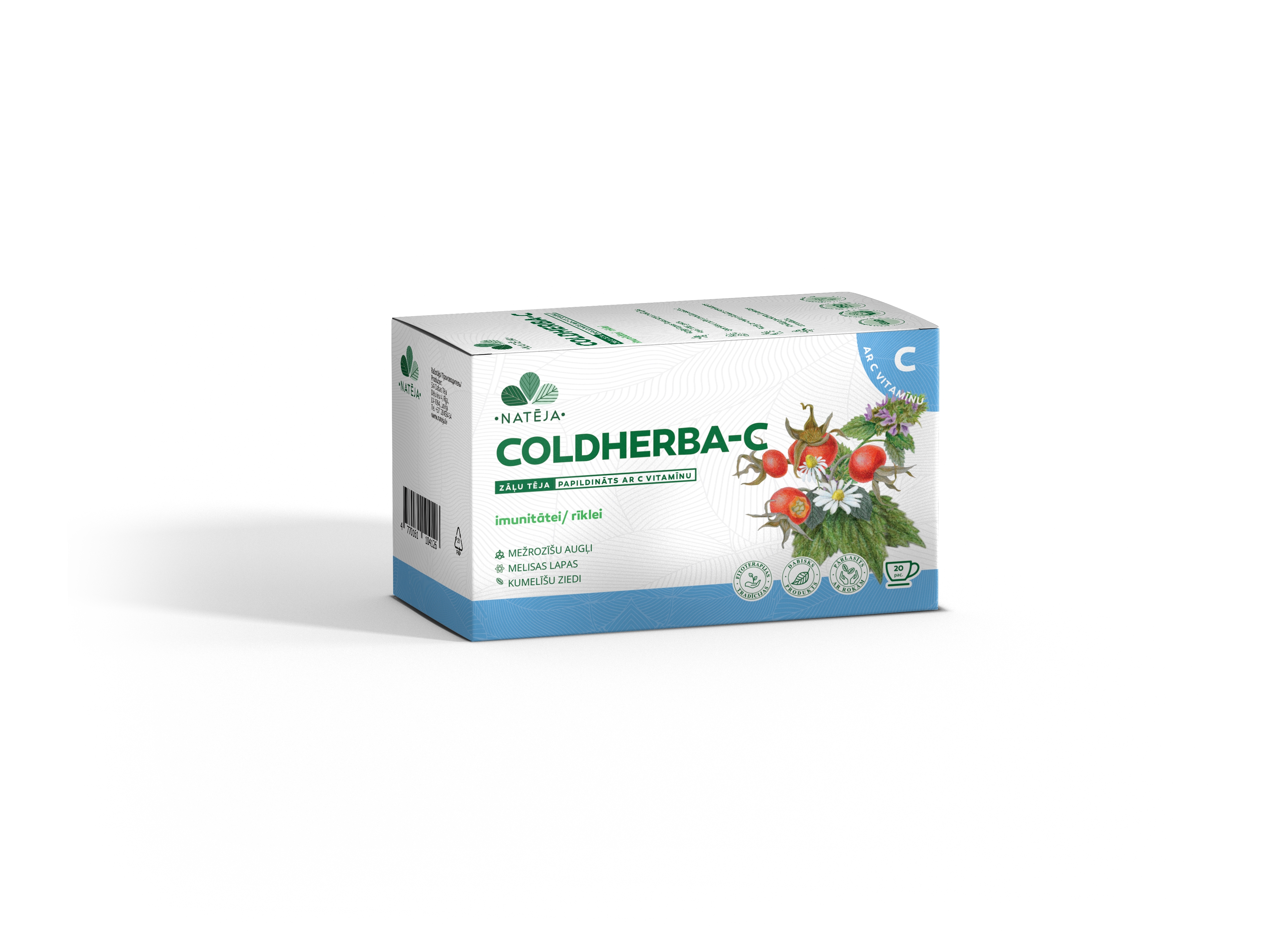NATĒJA Coldherba-C, zāļu tēja, 20 gab - Produkta attēls 