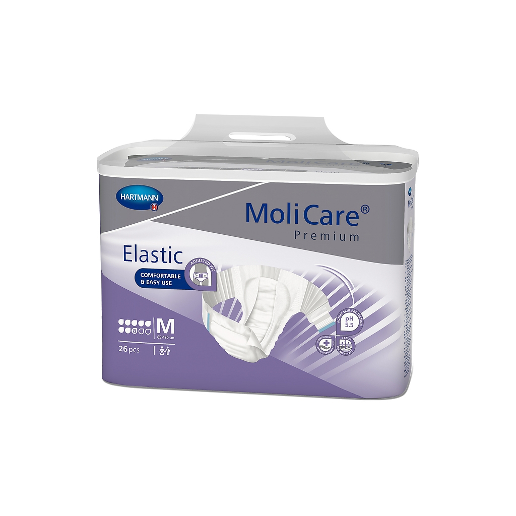 MOLICARE Premium Elastic autiņbikses (M izmērs, 8 piles), 26 gab - Produkta attēls 