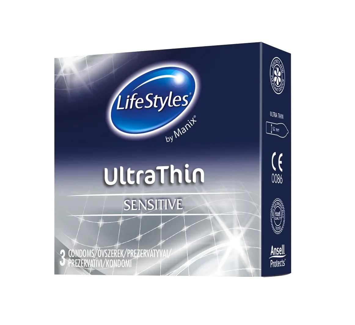 LIFESTYLES Manix Ultra Thin prezervatīvi, 3 gab. - Produkta attēls 