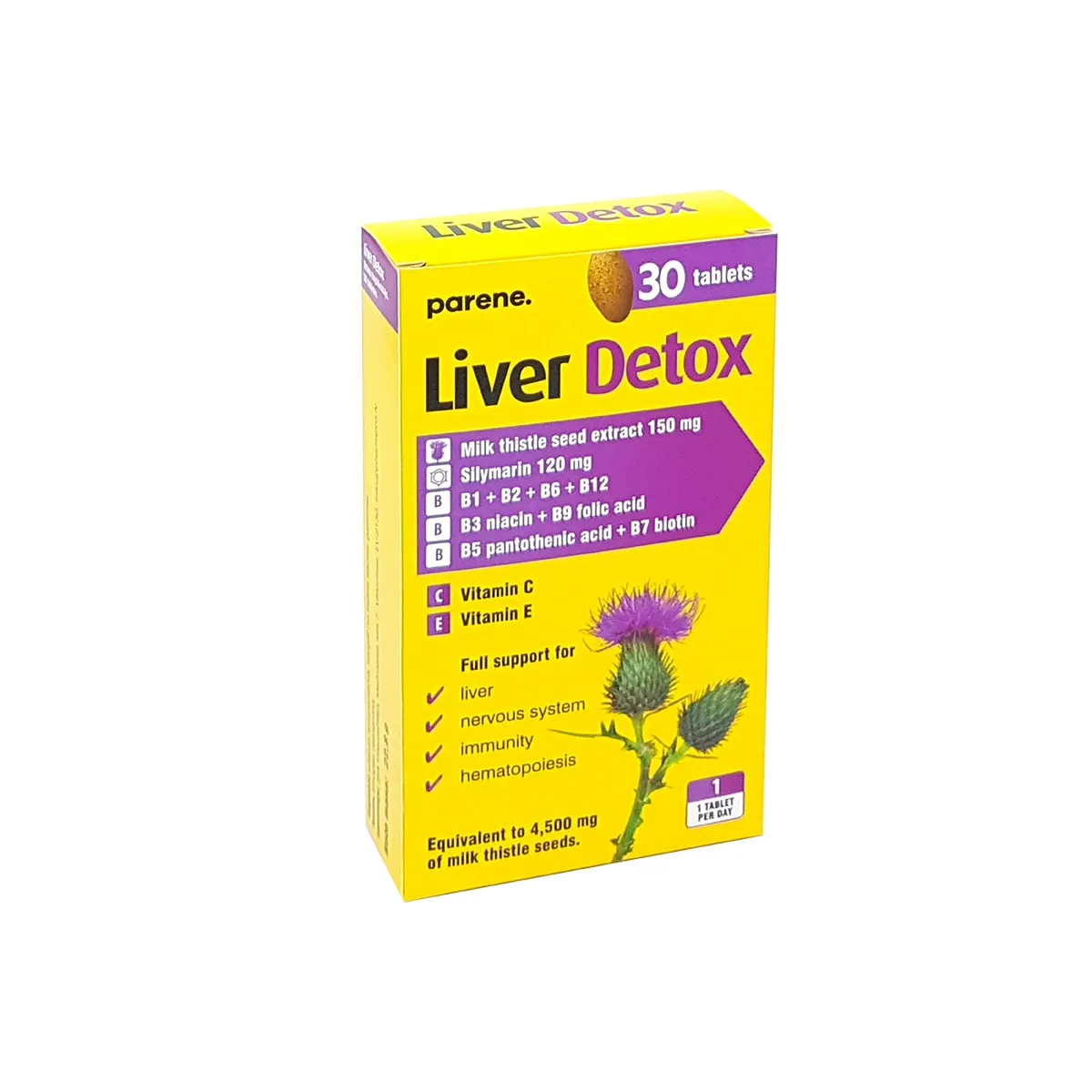 PARENE Liver Detox tabletes, 30 gab - Produkta attēls 