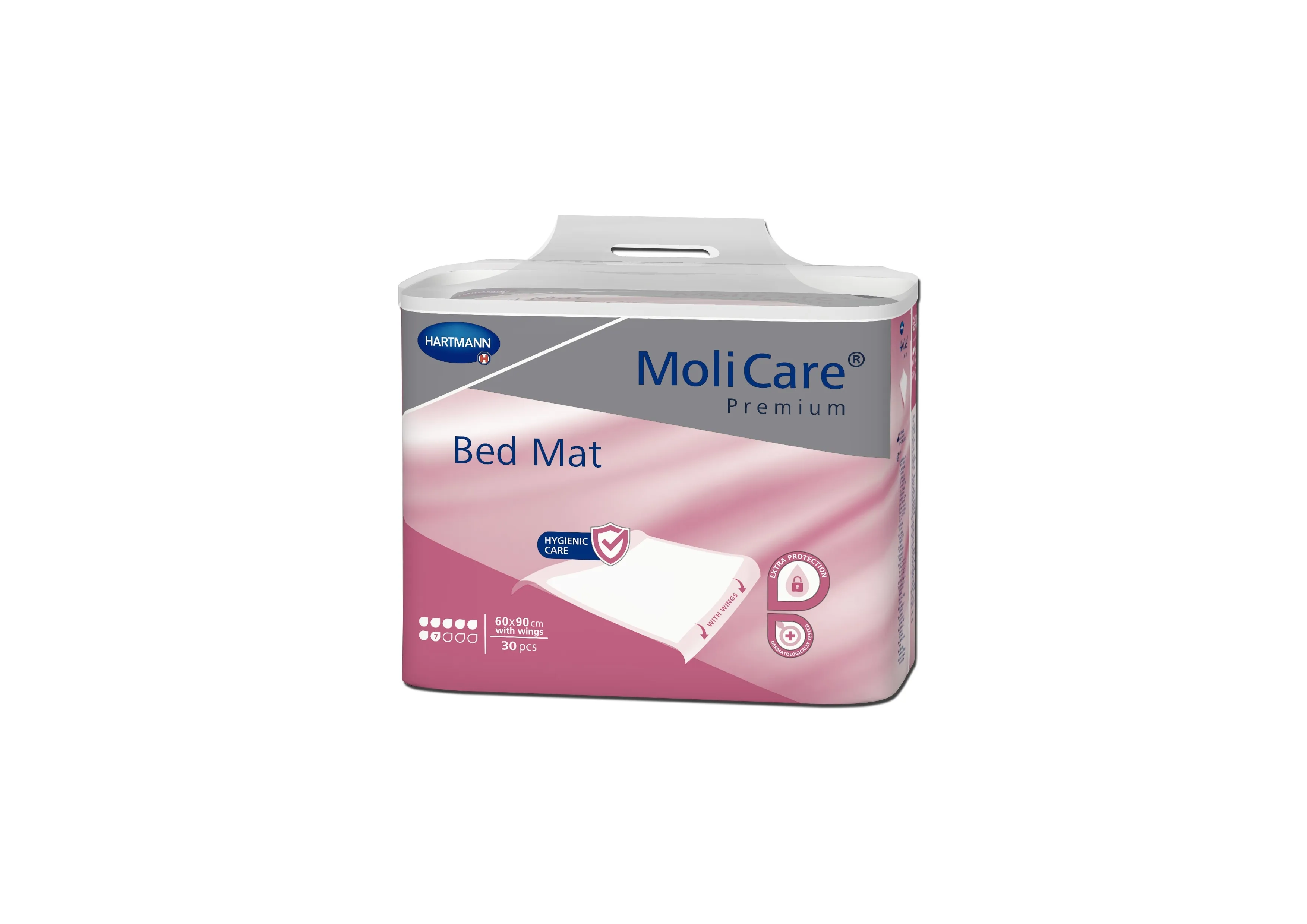 MOLICARE Prem Bed Mat palagi (7 piles, 60 x 180 cm), 30 gab - Produkta attēls 