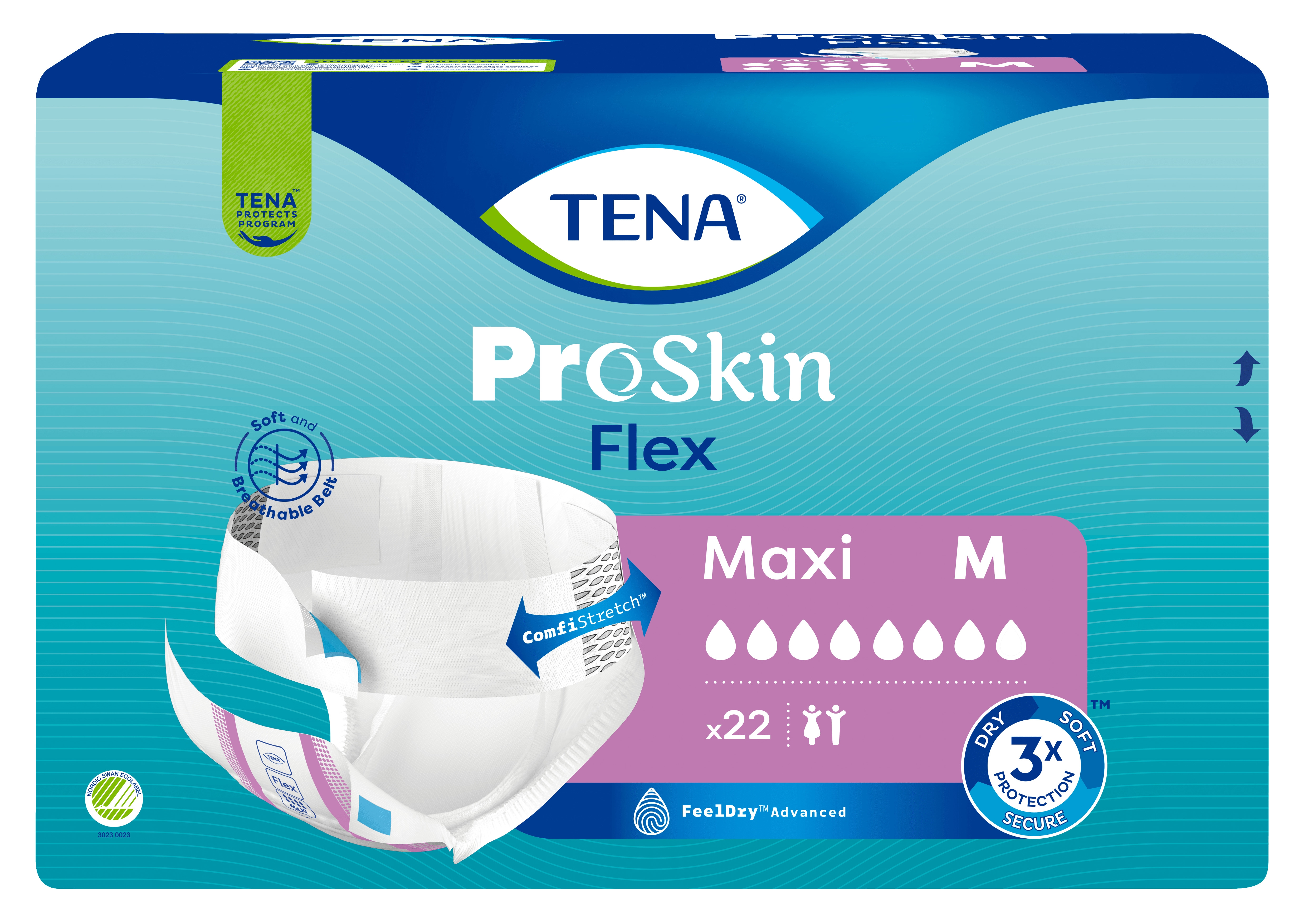 TENA Flex Maxi jostiņbikses M izmērs, 22 gab. - Produkta attēls 