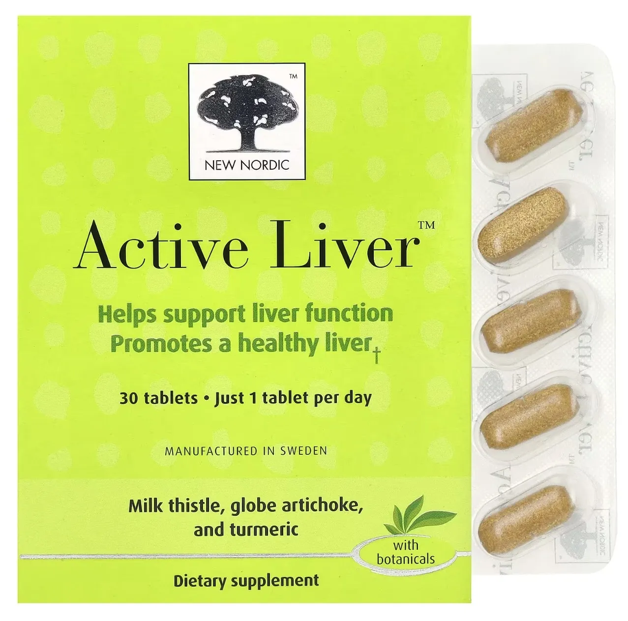 NEW NORDIC Active Liver tabletes, 30 gab. - Produkta attēls 