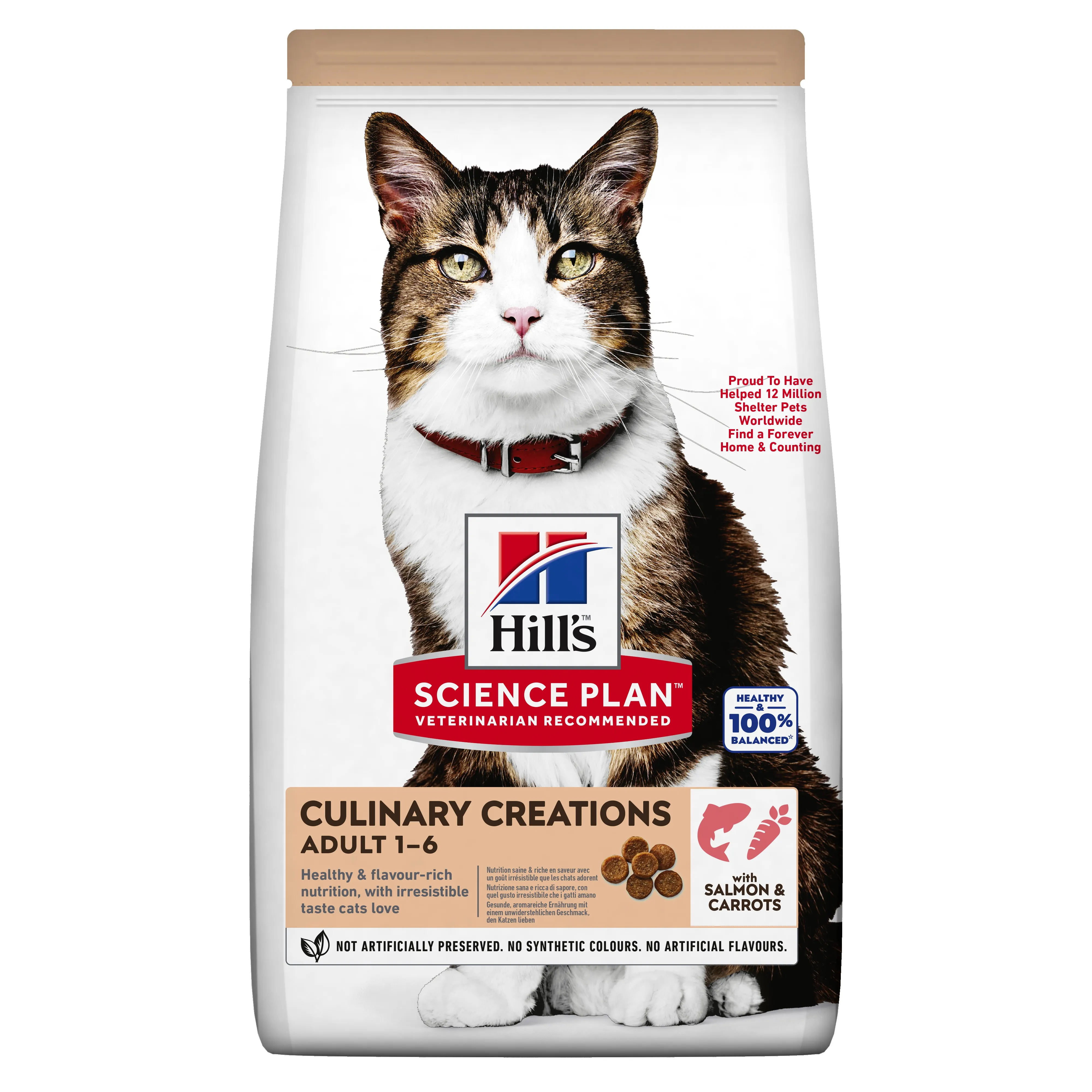 Hills kaķu sausā barība Culinary Creations lasis&burkāni 1,5kg - Produkta attēls 