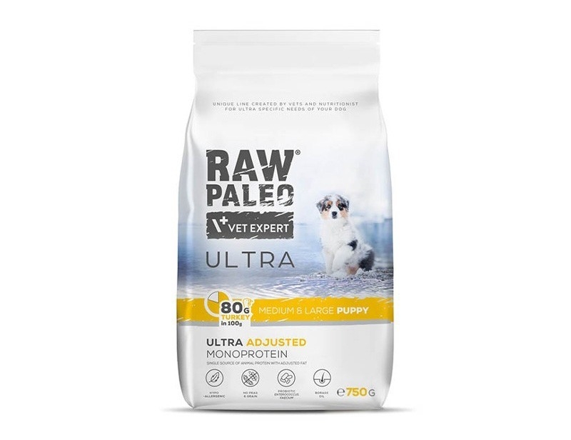 RAW PALEO ULTRA KUCĒNU SAUSĀ B MEDIUM/LARGE TĪTARS 750G - Produkta attēls 