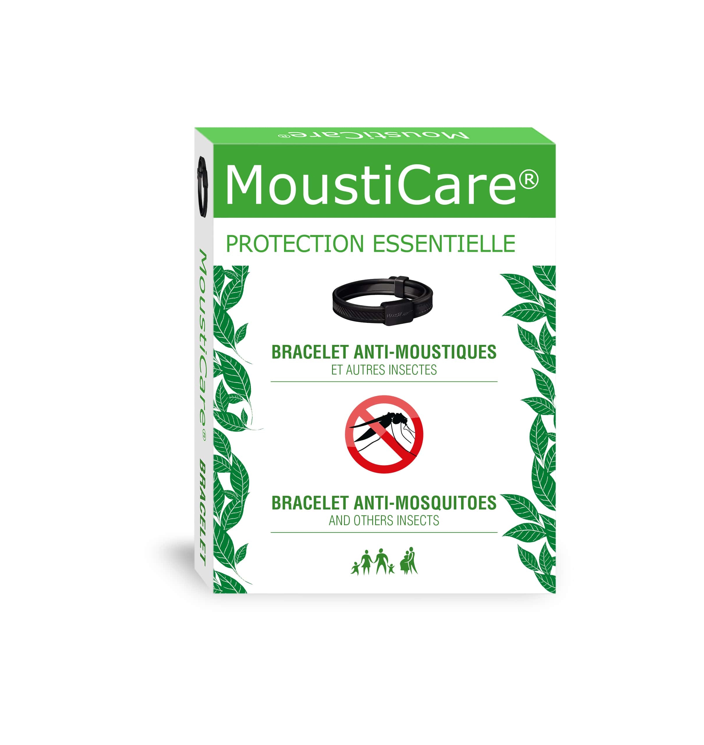MOUSTICARE pretodu-ērču aproce (melna) - Produkta attēls 