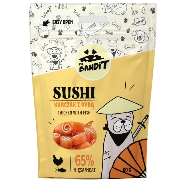 MR.BANDIT SUSHI SUŠI ROLLI VISTA AR ZIVI 80G - Produkta attēls 