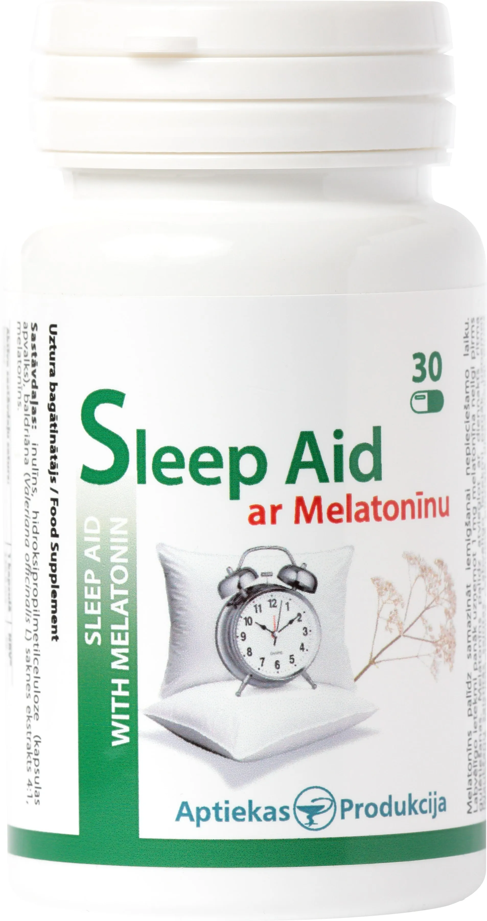 AP Sleep Aid ar Melatonīnu, kapsulas, 30gab - Produkta attēls 