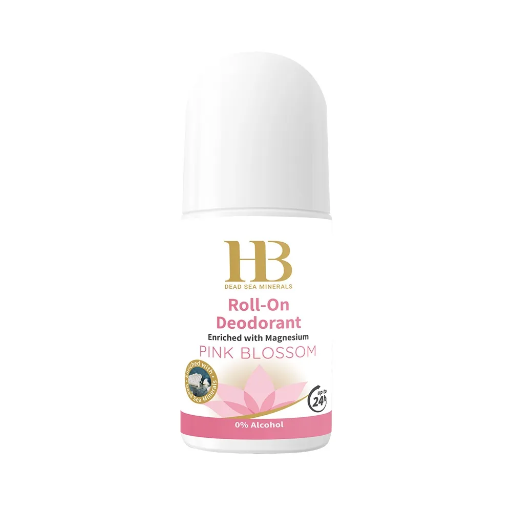 HB Dead Sea Minerals rullītis dezodorants bagātināts ar Magniju – Pink Blossom, 75ml - Produkta attēls 