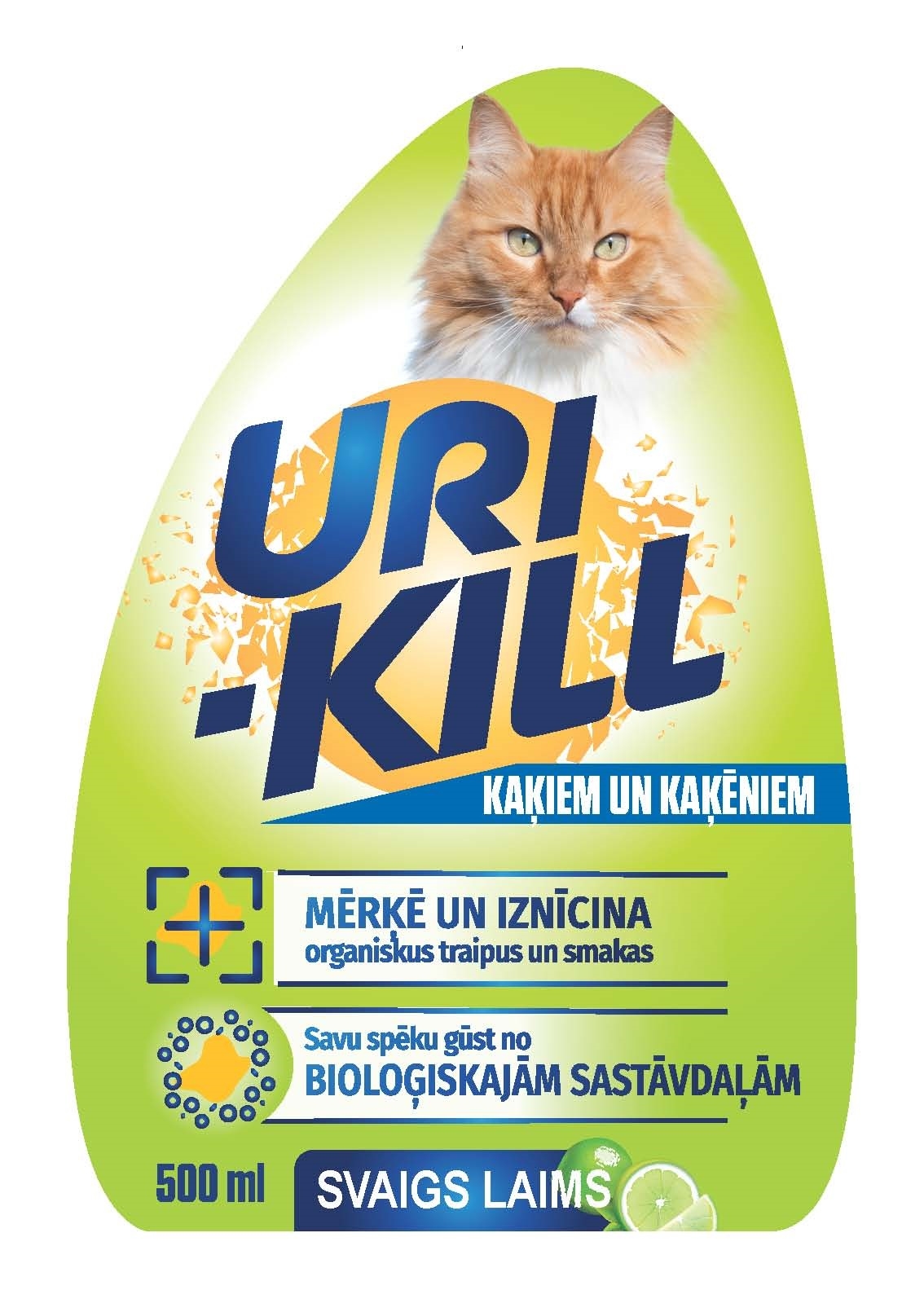 URI-KILL KAĶIEM/KAĶĒNIEM SVAIGS LAIMS 500ML - Produkta attēls 
