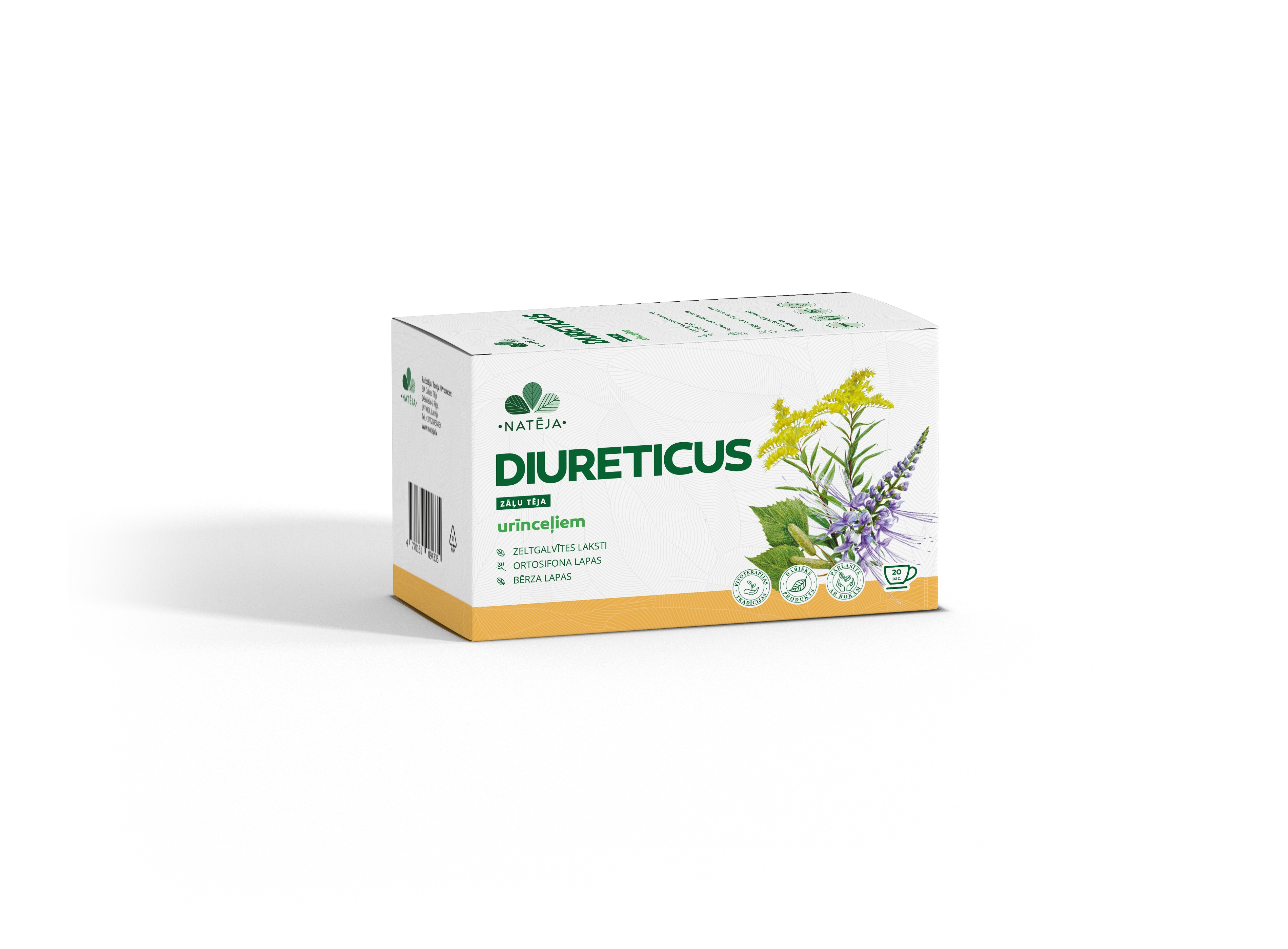 NATĒJA Diureticus, zāļu tēja, 20 gab - Produkta attēls 