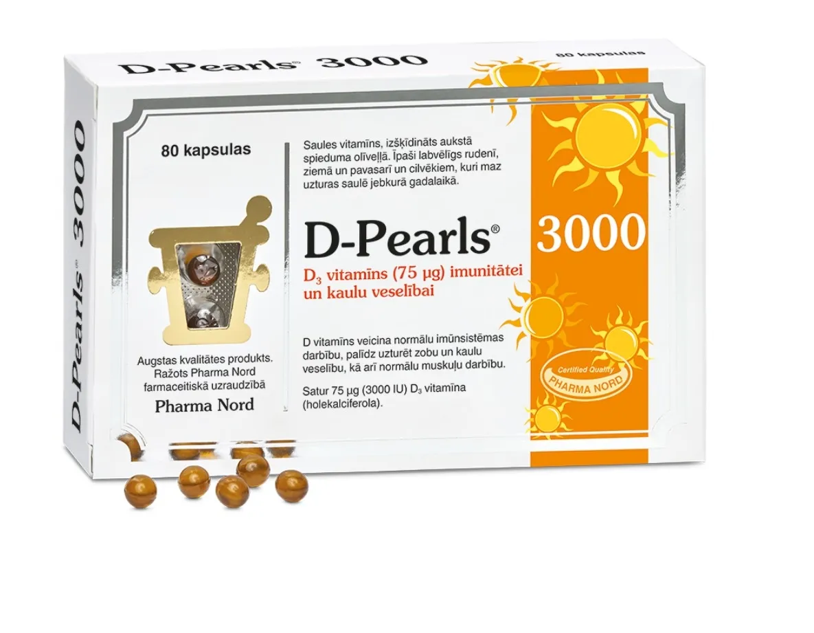 D-PEARLS 3000 kapsulas, 80 gab. - Produkta attēls 