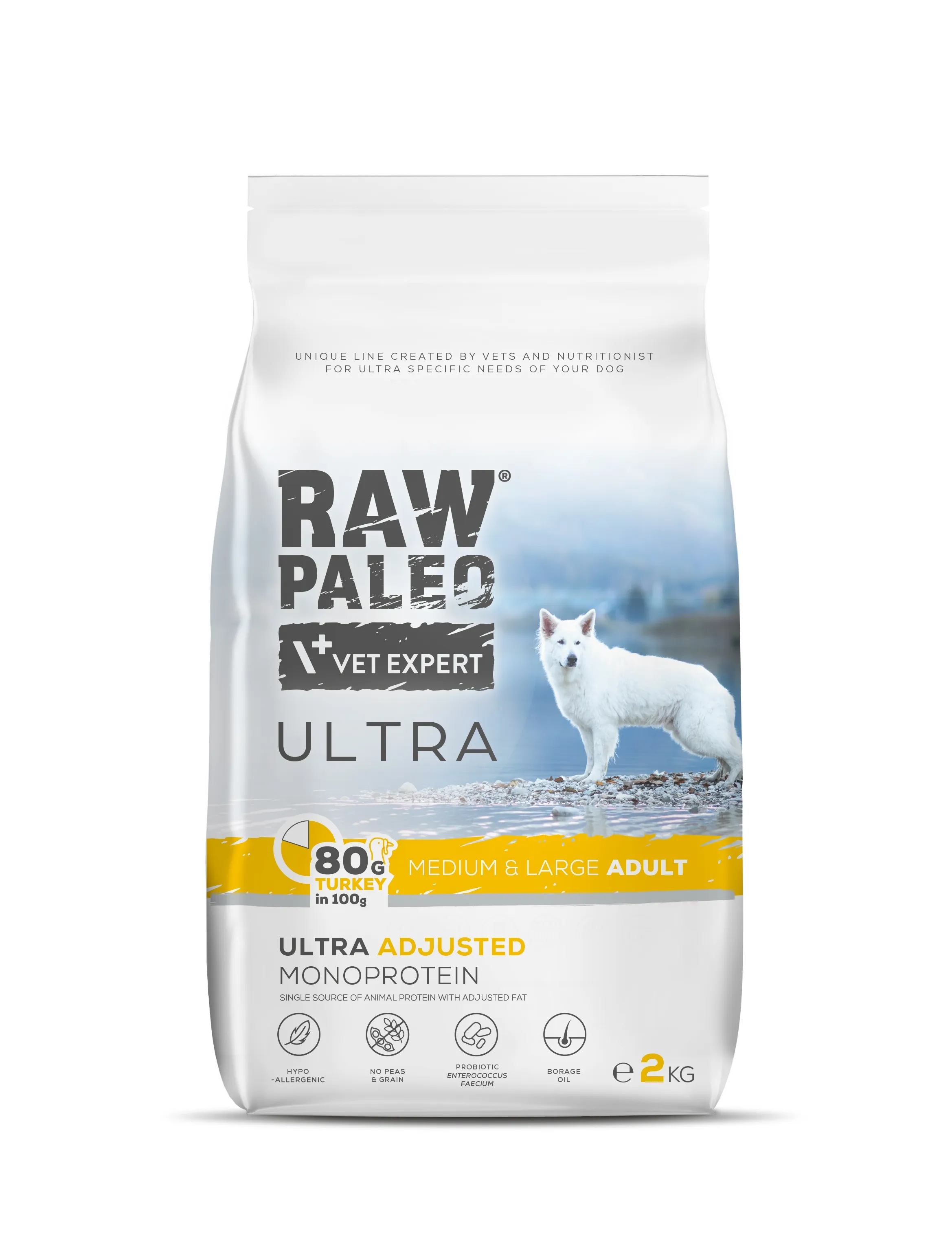 RAW PALEO ULTRA SUŅU SAUSĀ B MEDIUM/LARGE TĪTARS 2KG - Produkta attēls 
