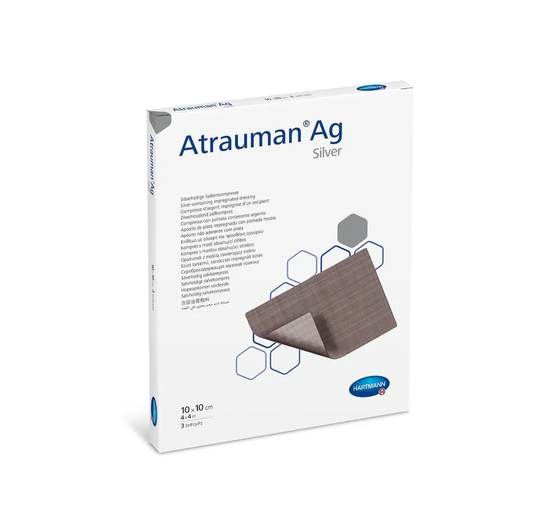 ATRAUMAN Ag brūču pārsējs (10 x 10 cm), 10 gab - Produkta attēls 