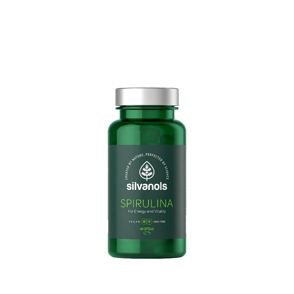 SILVANOLS Spirulina kapsulas, 100 gab. - Produkta attēls 