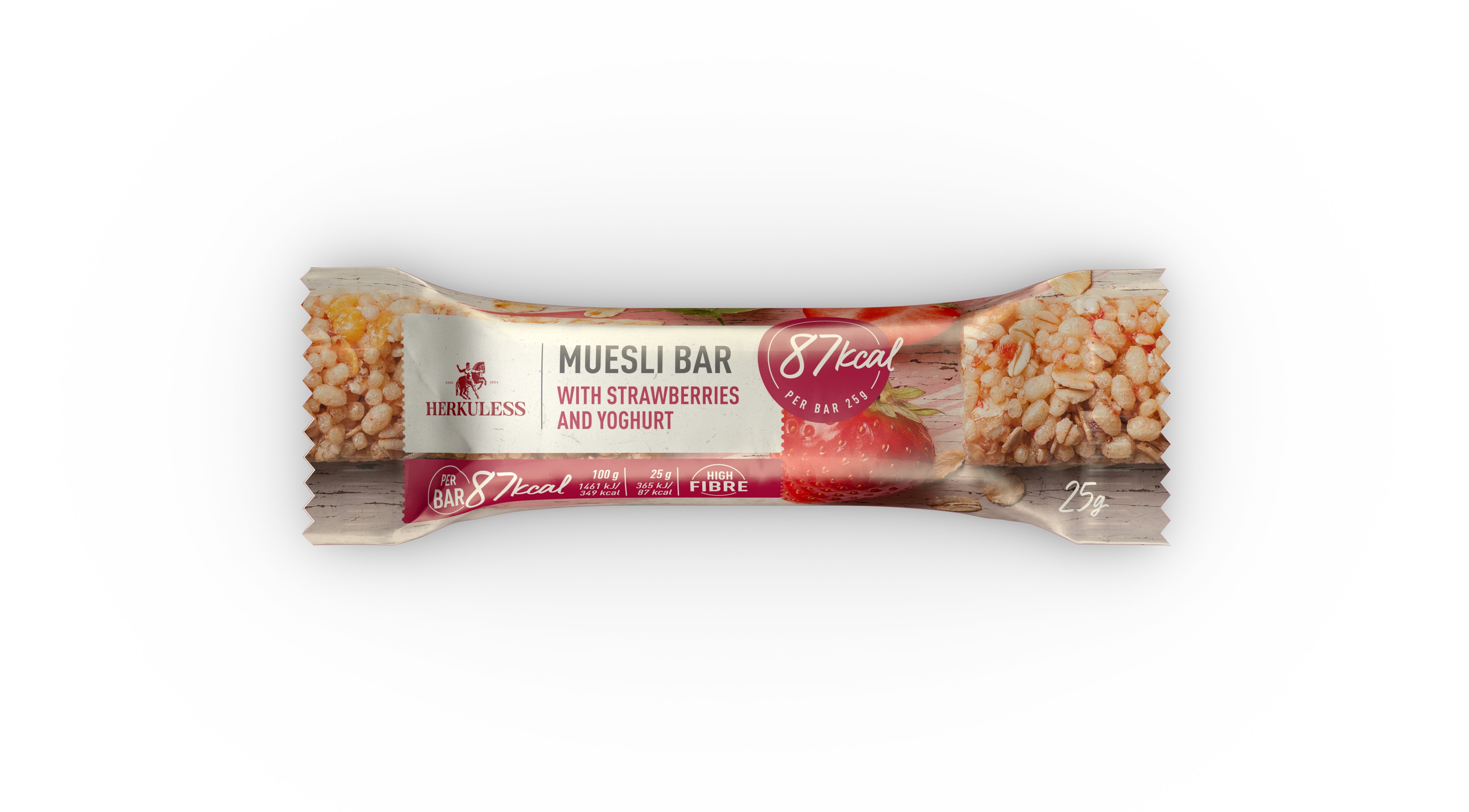 HERKULESS Musli batoniņš ar zemenēm, 25 g - Produkta attēls 