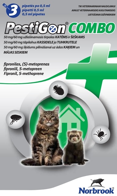 PESTIGON COMBO  50MG/60MG ŠĶĪD KAĶIEM/SESKIEM N3 - Produkta attēls 