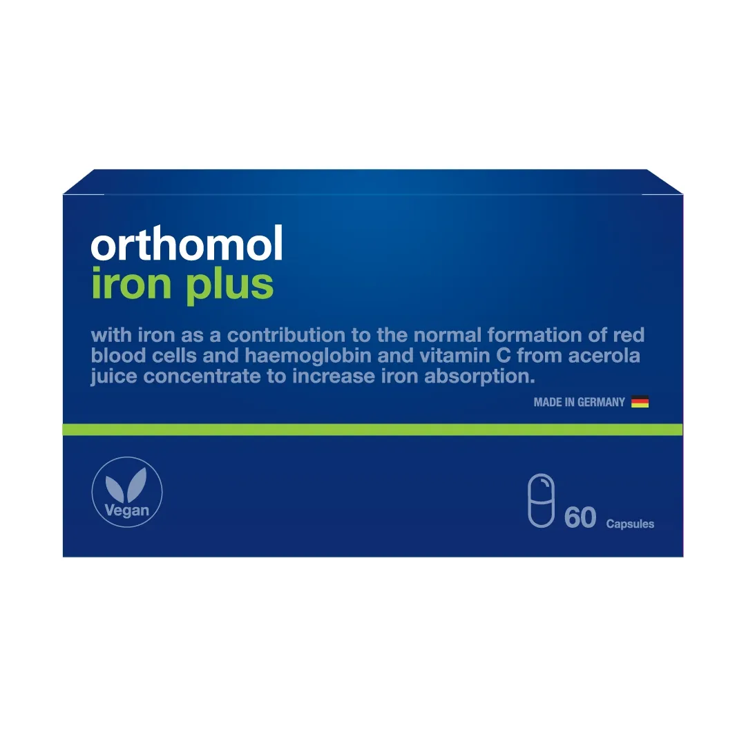 ORTHOMOL Iron Plus kapsulas, 60 gab. - Produkta attēls 