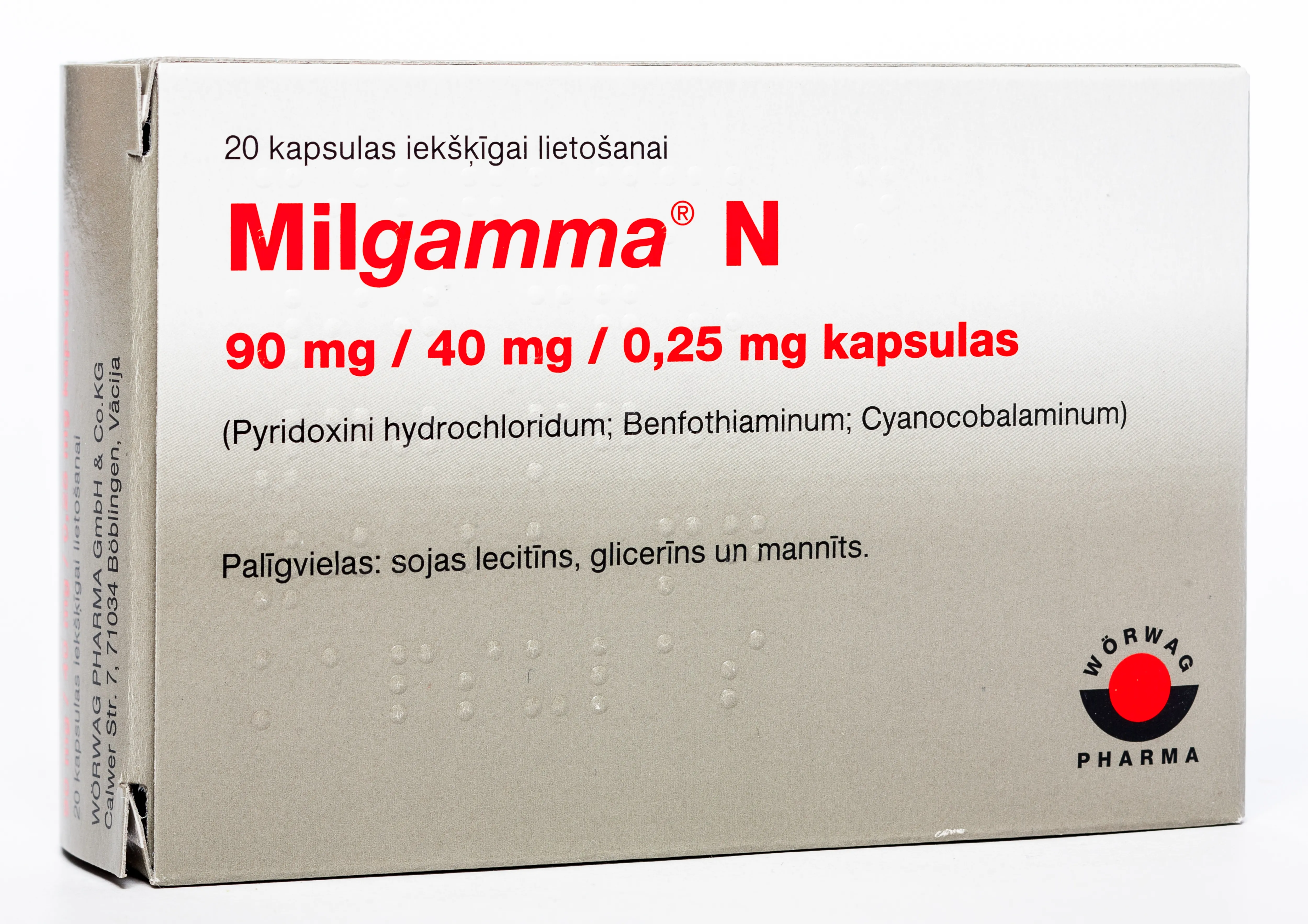 MILGAMMA N kapsulas, 20 gab. - Produkta attēls 