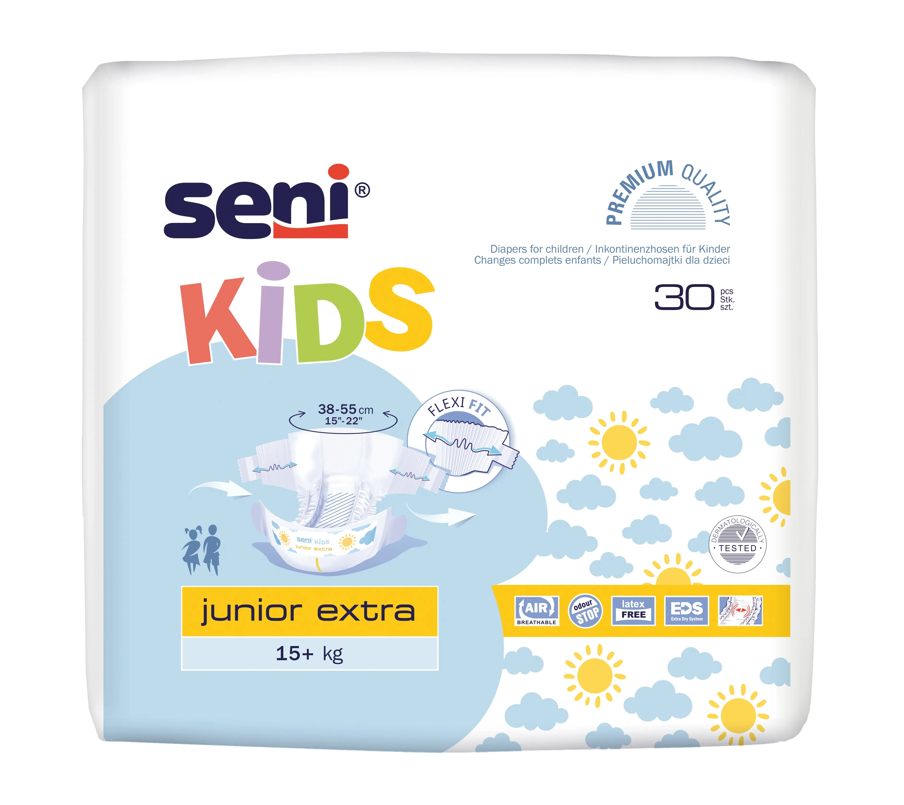 SENI KIDS Junior Extra autiņbiksītes (15+ kg), 30 gab. - Produkta attēls 