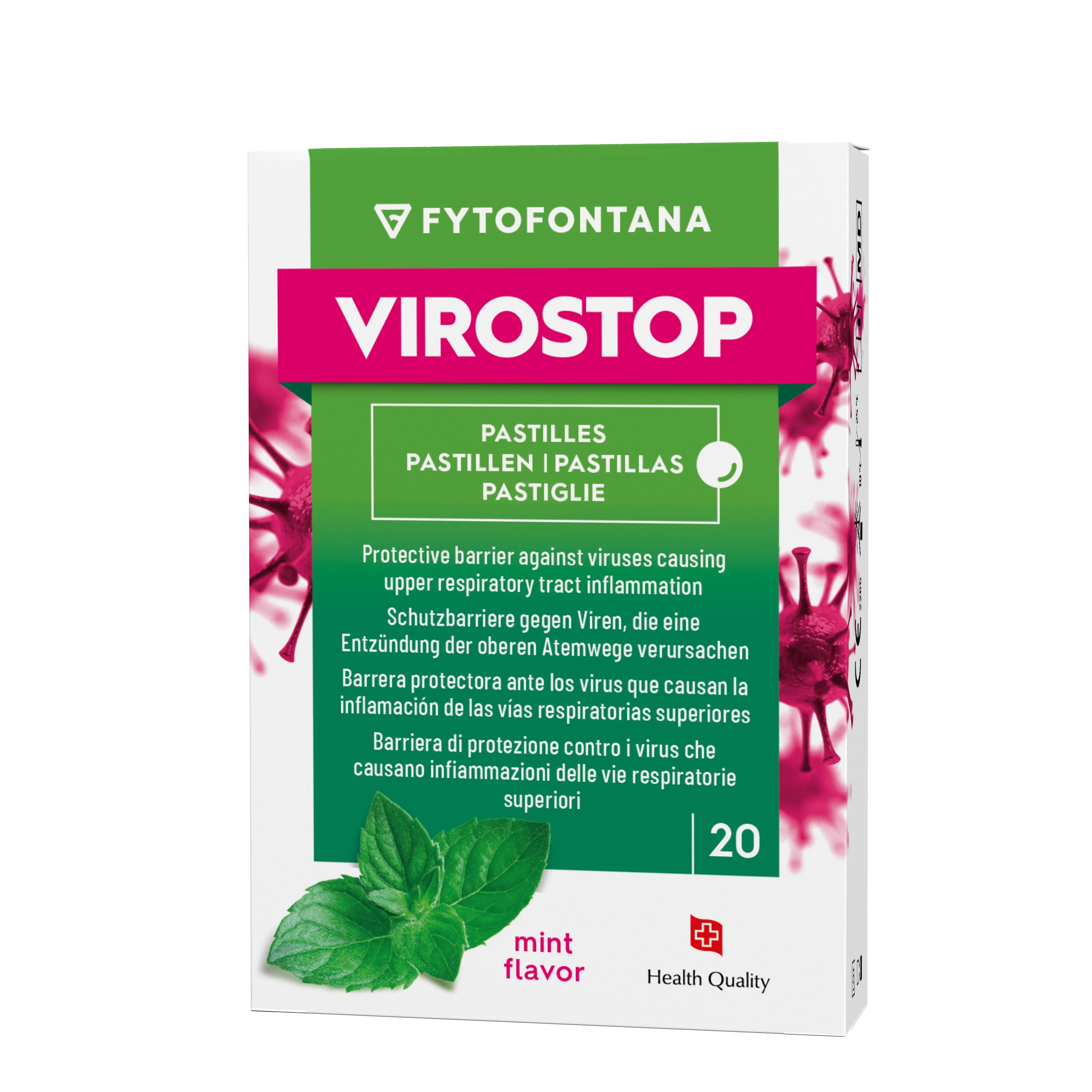 VIROSTOP pastilas ar piparmētru garšu, 20 gab - Produkta attēls 
