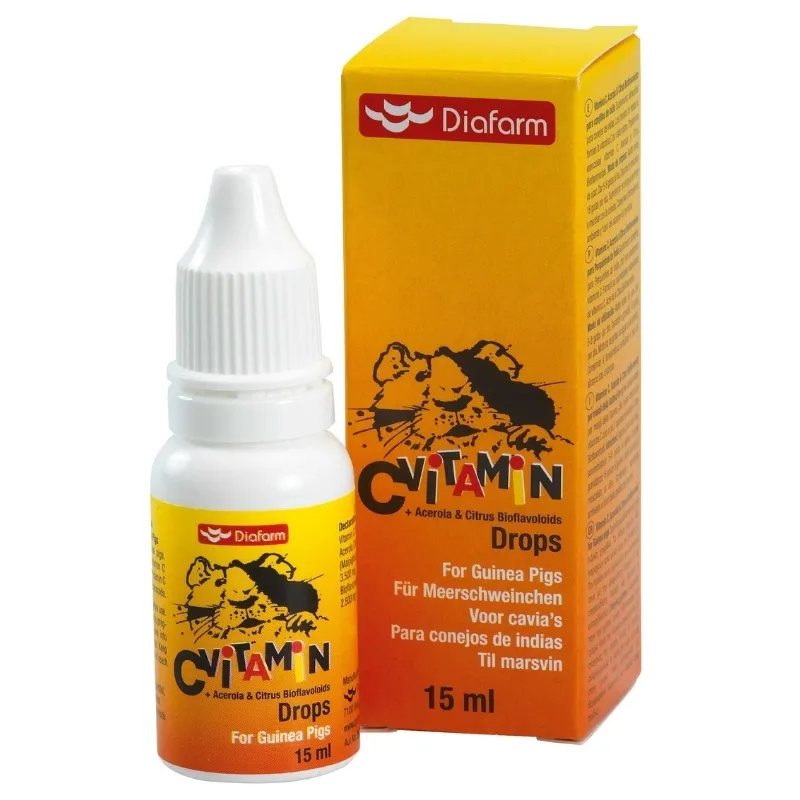 Diafarm C vitamīna pilieni jūrascūciņām 15ml - Produkta attēls 