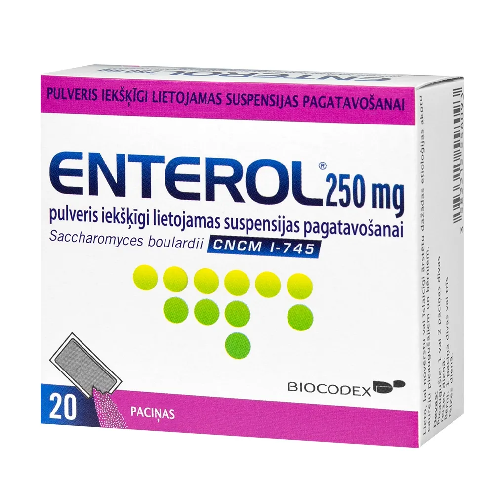 ENTEROL 250mg pulveris, 20 gab. - Produkta attēls 