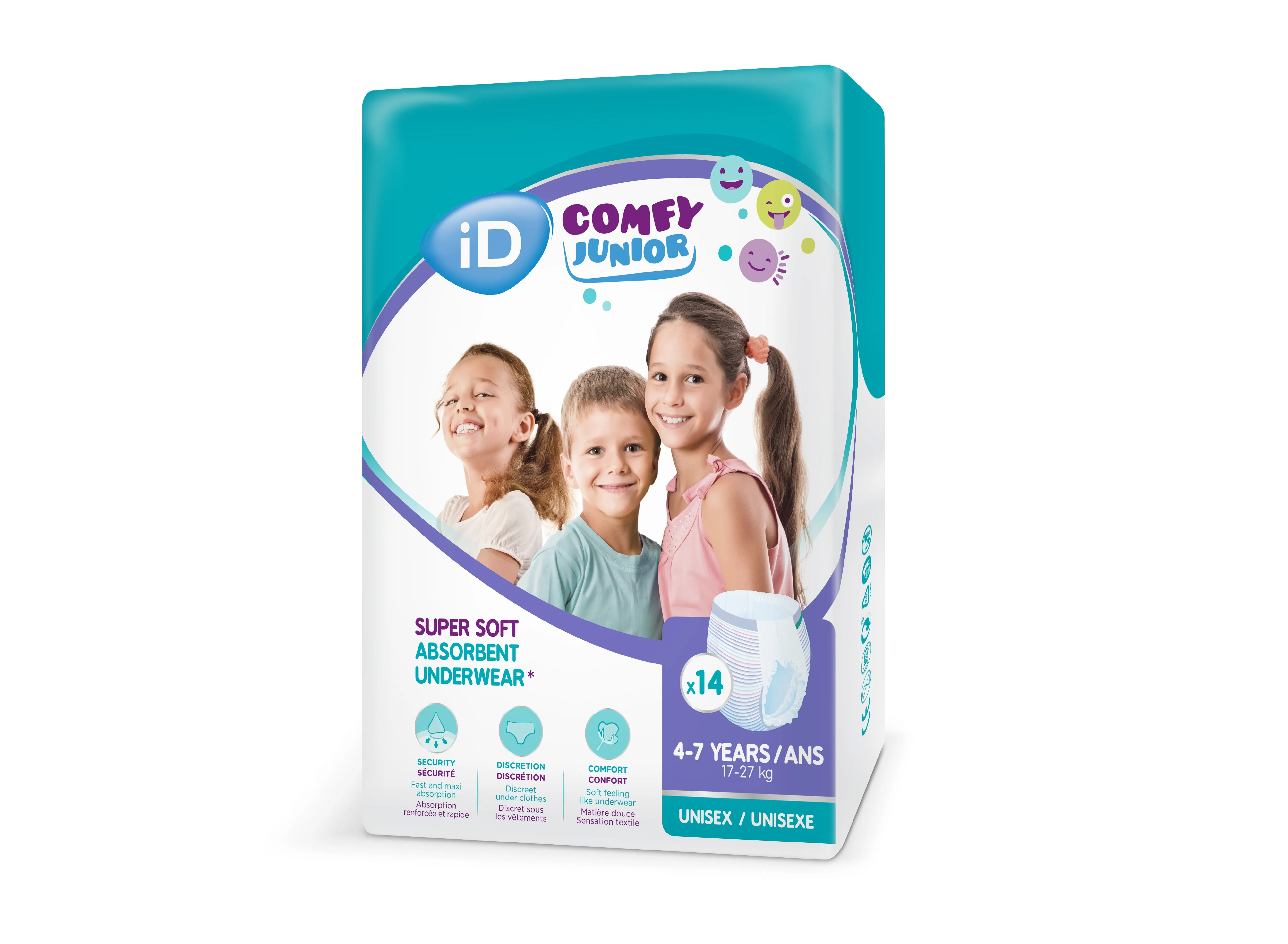 ID Comfy Junior uzsūcošas bikses (no 4 - 7 gadiem), 14 gab. - Produkta attēls 
