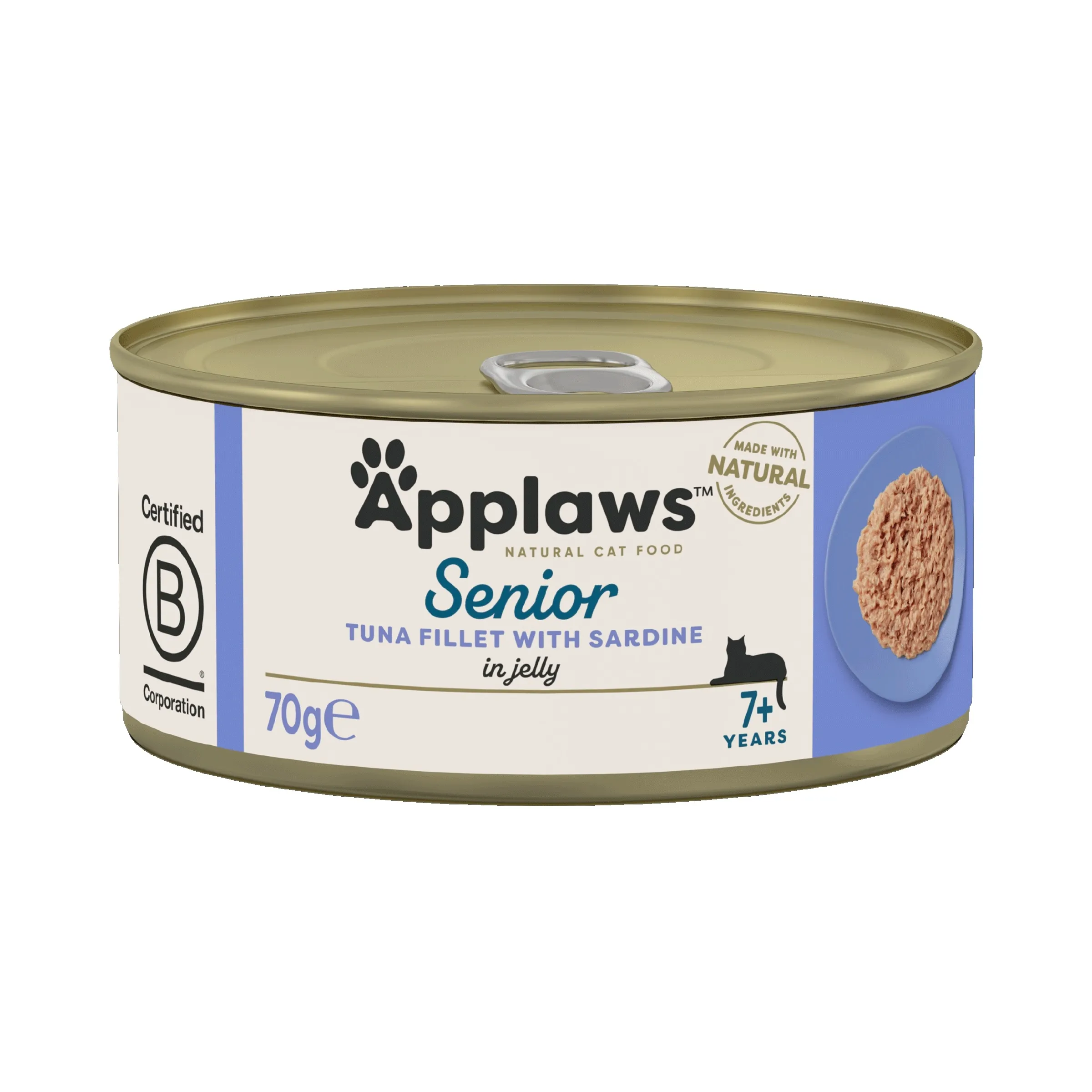 Applaws kaķu konservēta barība senioriem tuncis/sardīne želejā 70g - Produkta attēls 