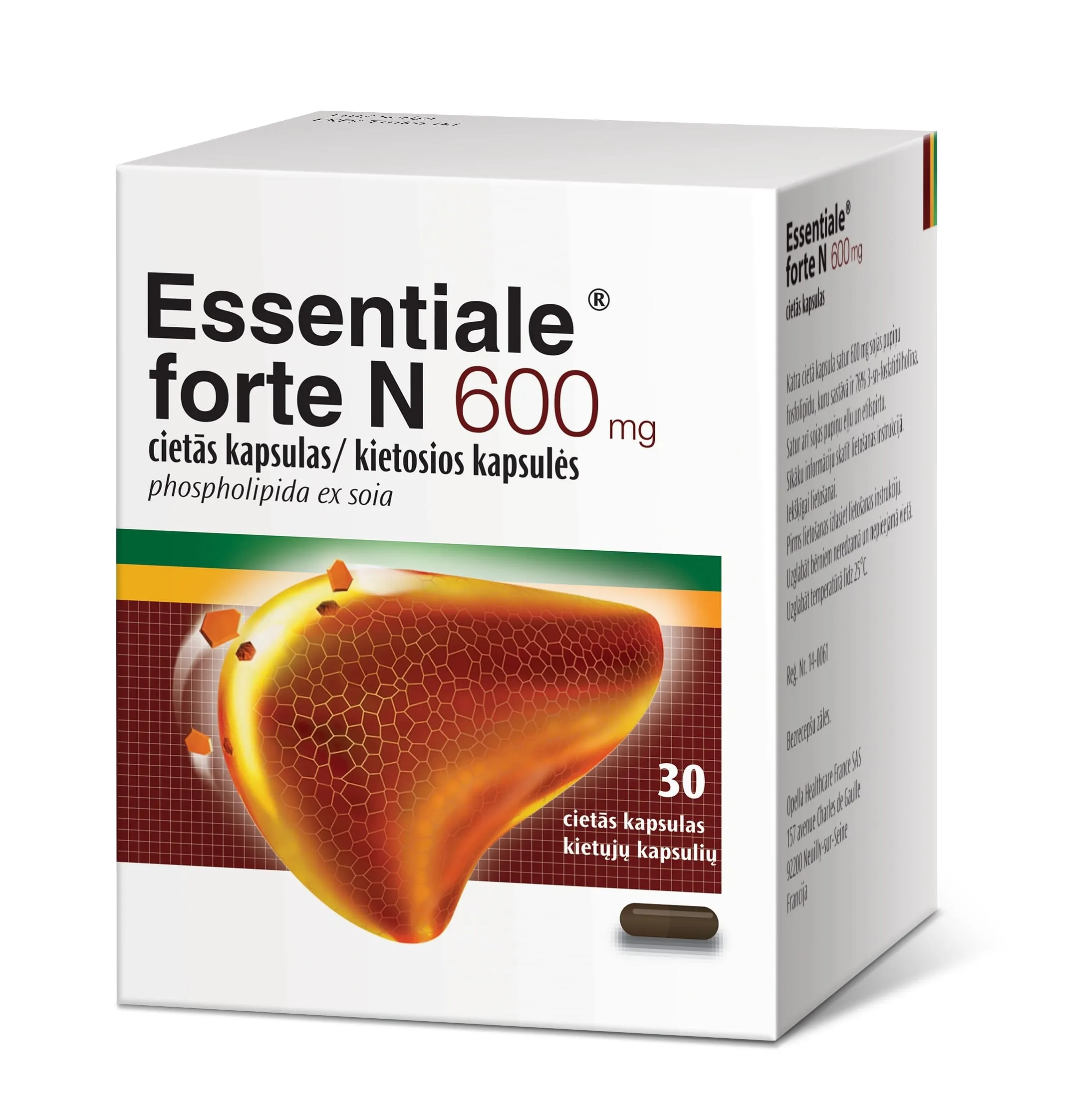 ESSENTIALE® Forte N 600 mg kapsulas, 30 gab - Produkta attēls 