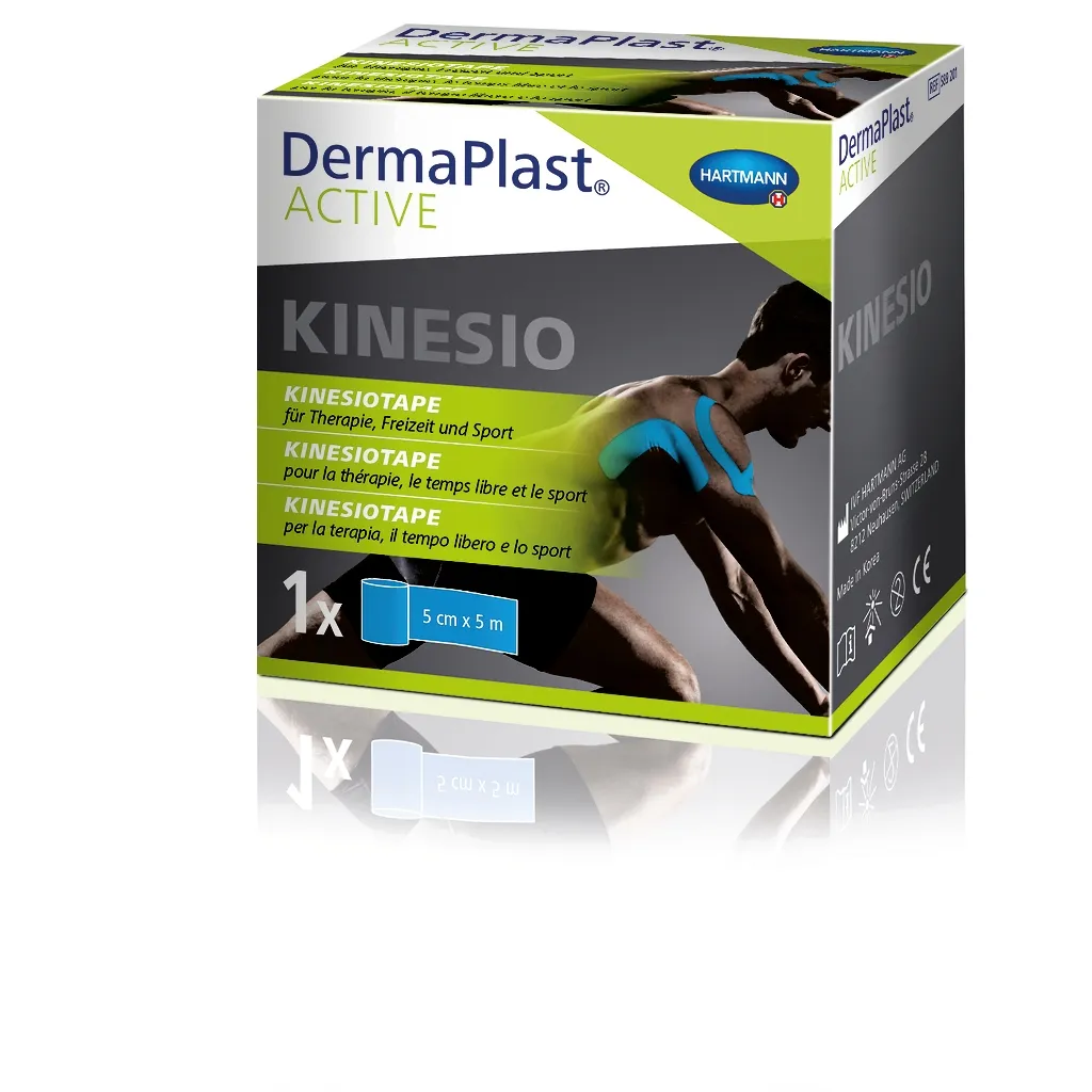 DERMAPLAST Active Kinesio teips (zils, 5 m x 5 cm), 1 gab - Produkta attēls 