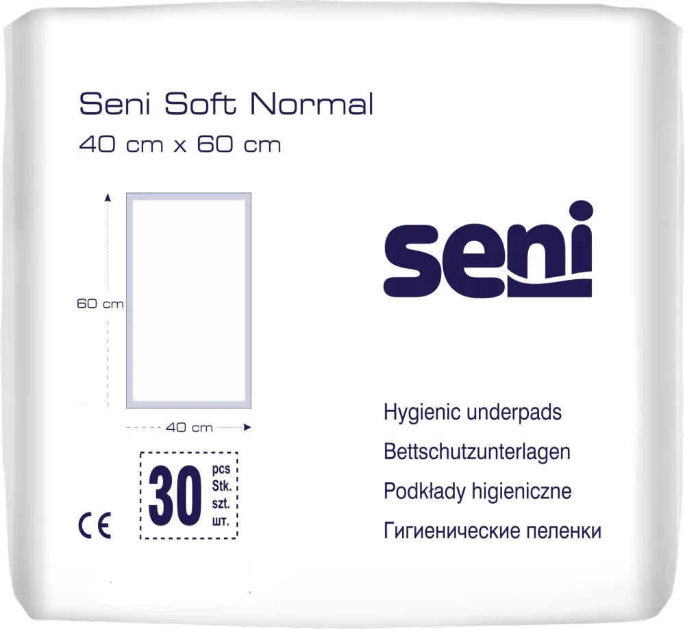 SENI SOFT NORMAL absorbējošie paladziņi, 40x60 cm, 30 gab. - Produkta attēls 