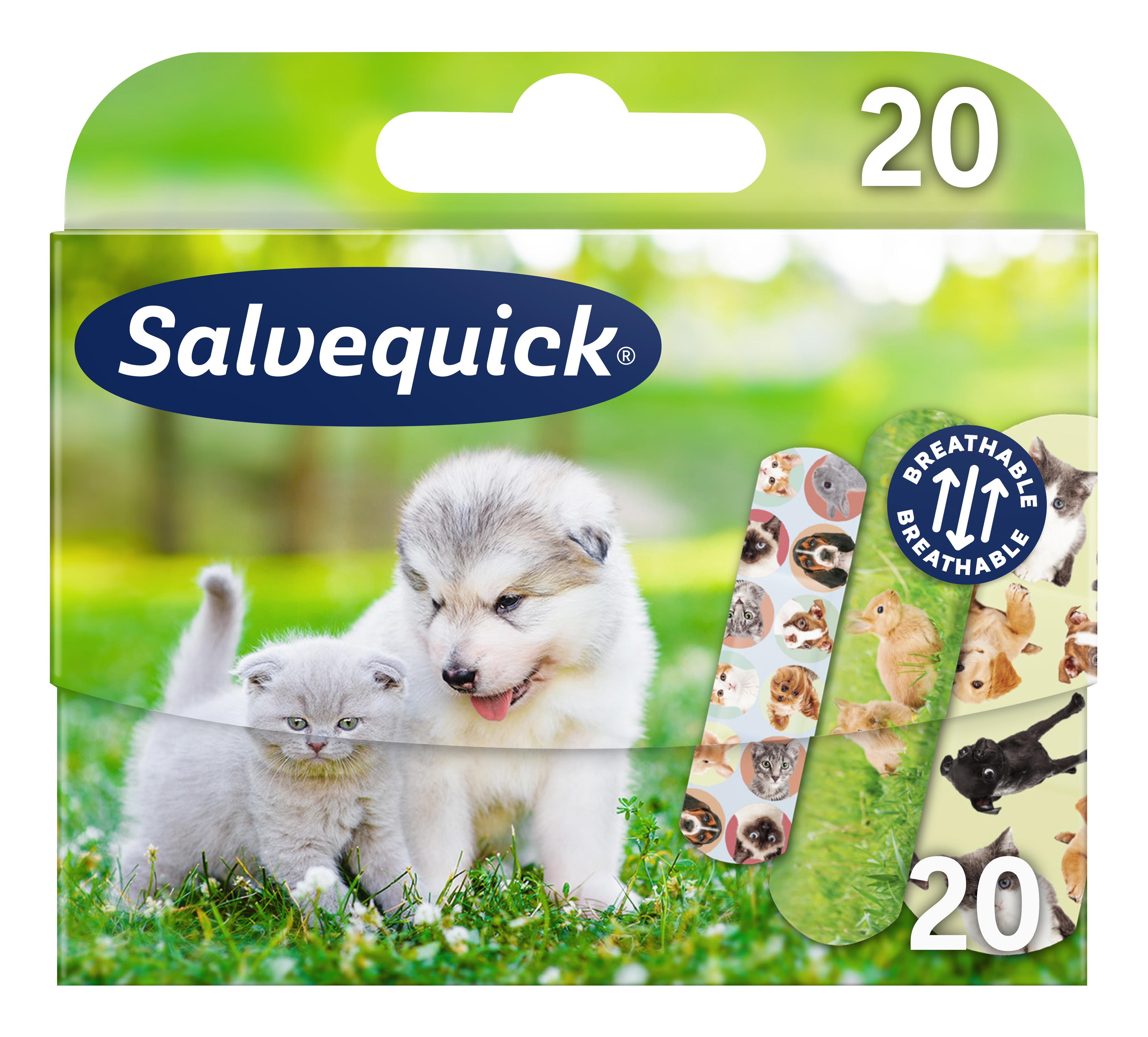 SALVEQUICK Animals plāksteri bērniem, 20 gab. - Produkta attēls 