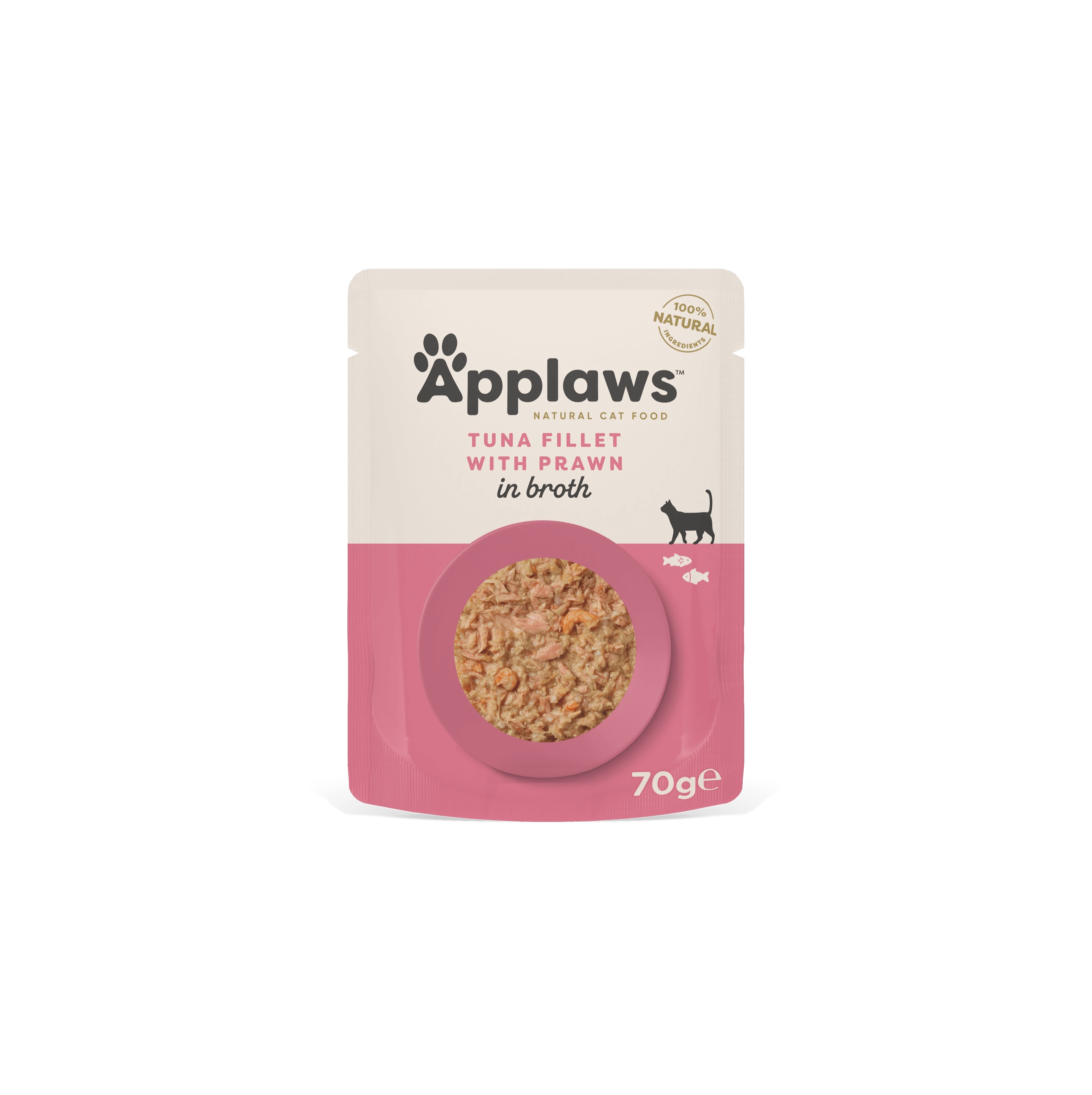 Applaws kaķu mitrā barība paciņā tuncis/garneles buljonā 70g - Produkta attēls 