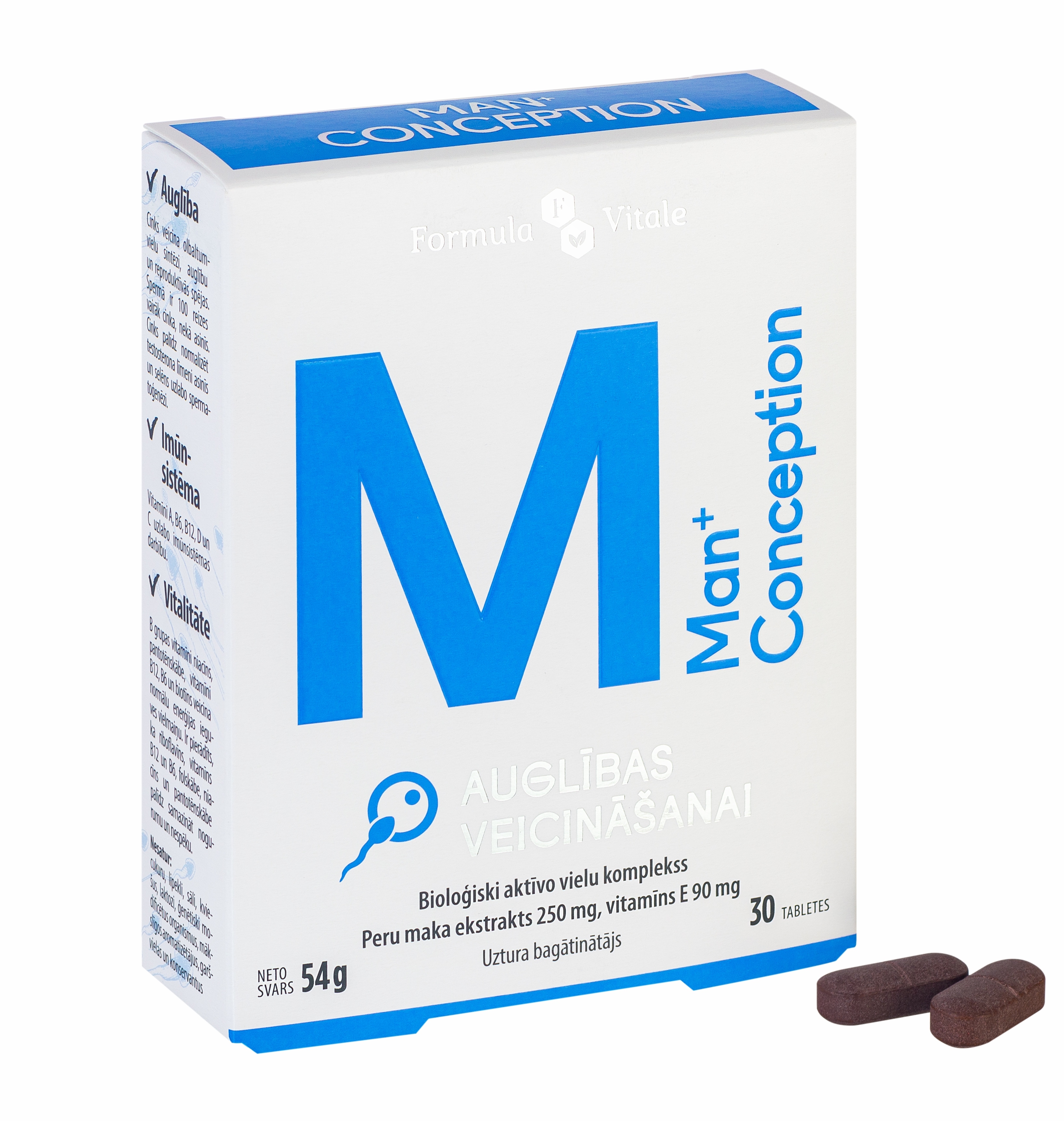 FORMULA VITALE Man+ Conception tabletes, 30 gab. - Produkta attēls 