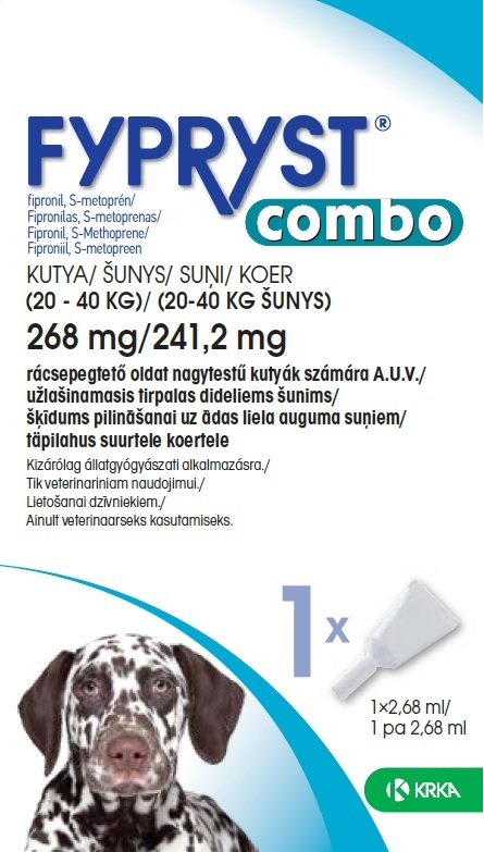 FYPRYST COMBO 268MG/241.2MG ŠĶĪD SUŅIEM (20-40KG) N1 - Produkta attēls 