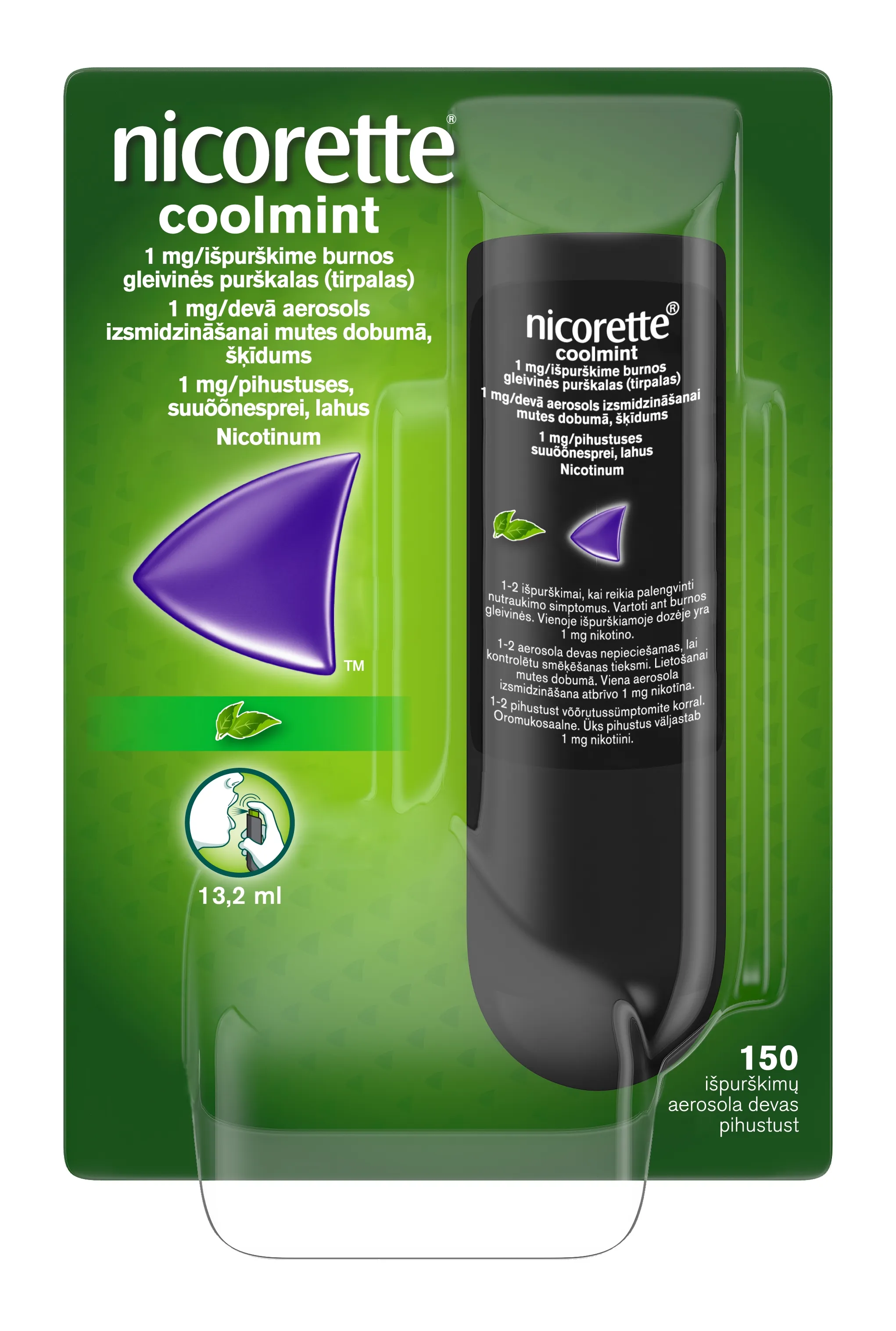 NICORETTE Coolmint aerosols, 150 devas - Produkta attēls 6