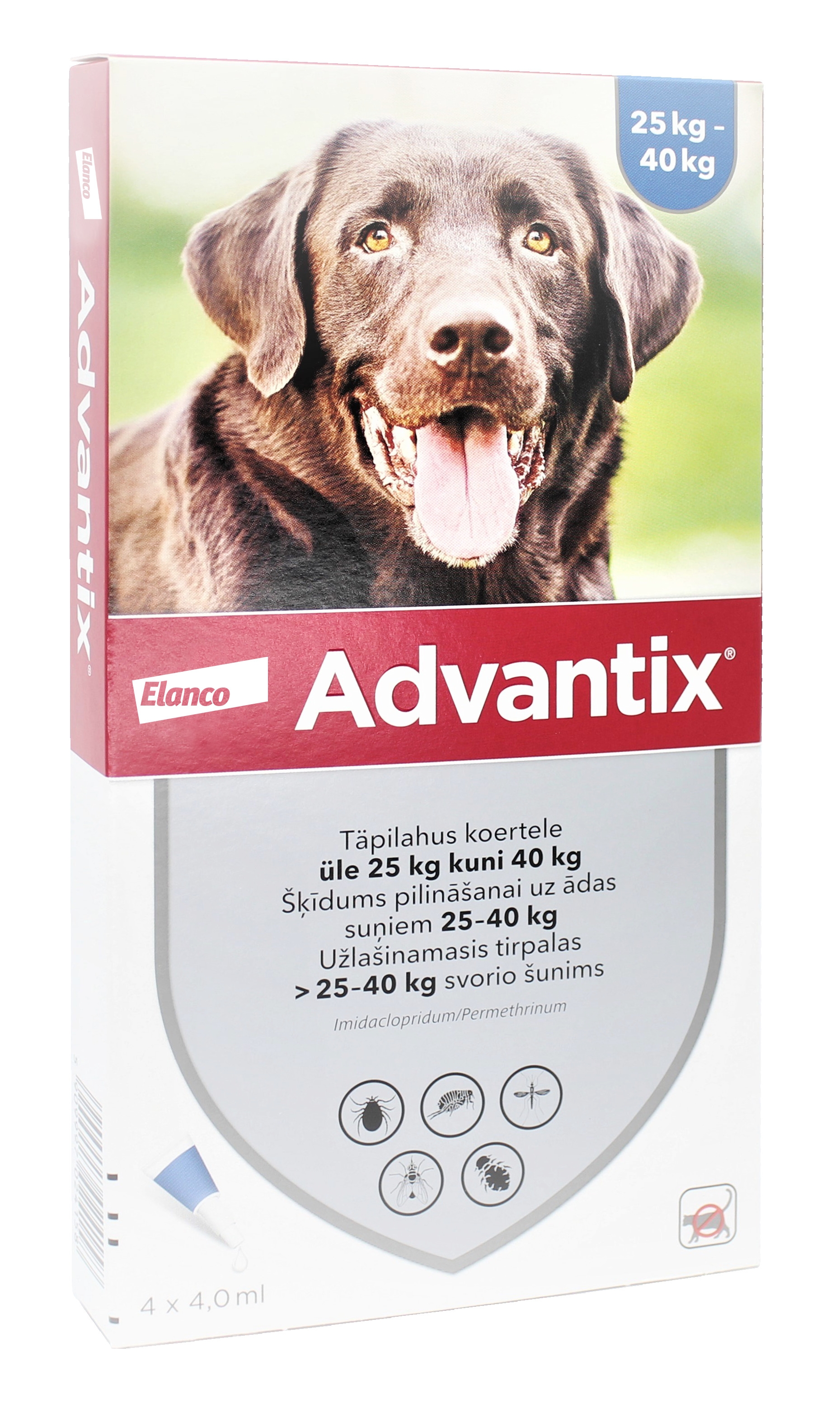 ADVANTIX   400/2000MG ŠĶĪD 4ML SUŅIEM 25-40KG N4 - Produkta attēls 