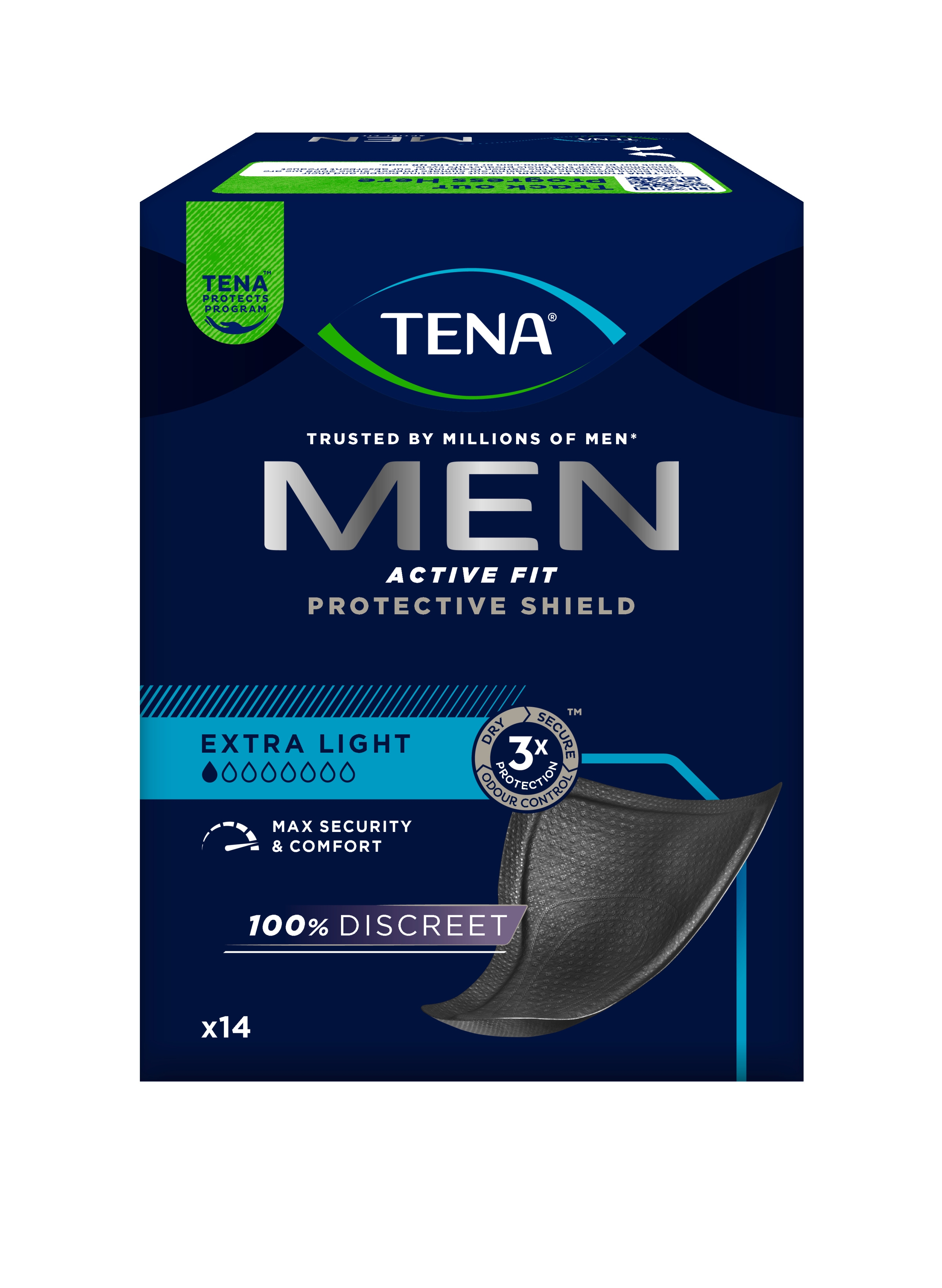 TENA Men Level 0 (Protective Shield) ieliktņi vīriešiem, 14 gab. - Produkta attēls 
