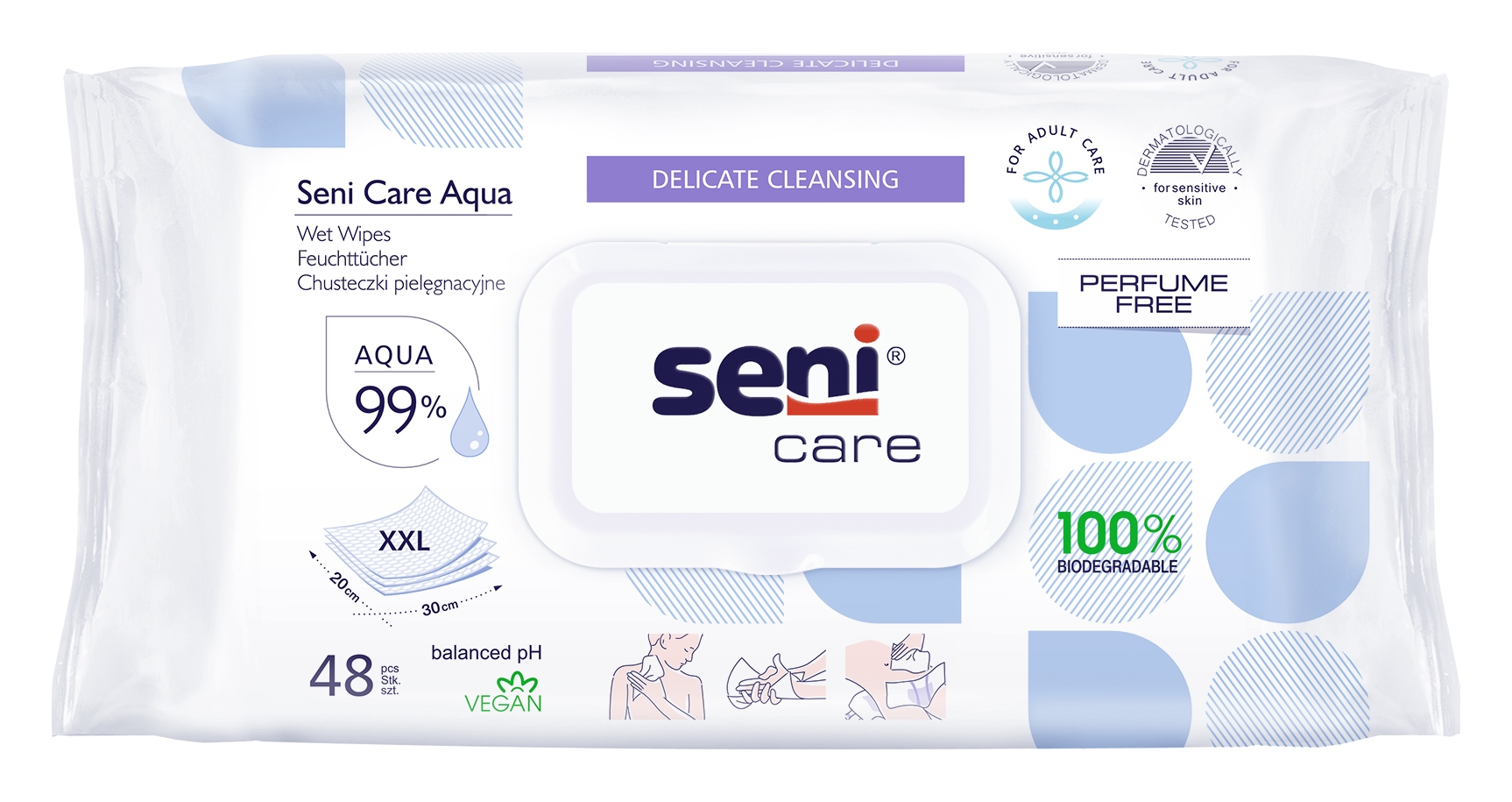 SENI Care Aqua mitrās salvetes, 48 gab. - Produkta attēls 