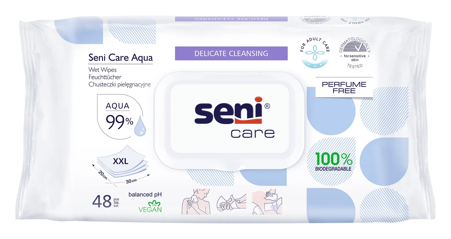 SENI Care Aqua mitrās salvetes, 48 gab. - Produkta attēls 