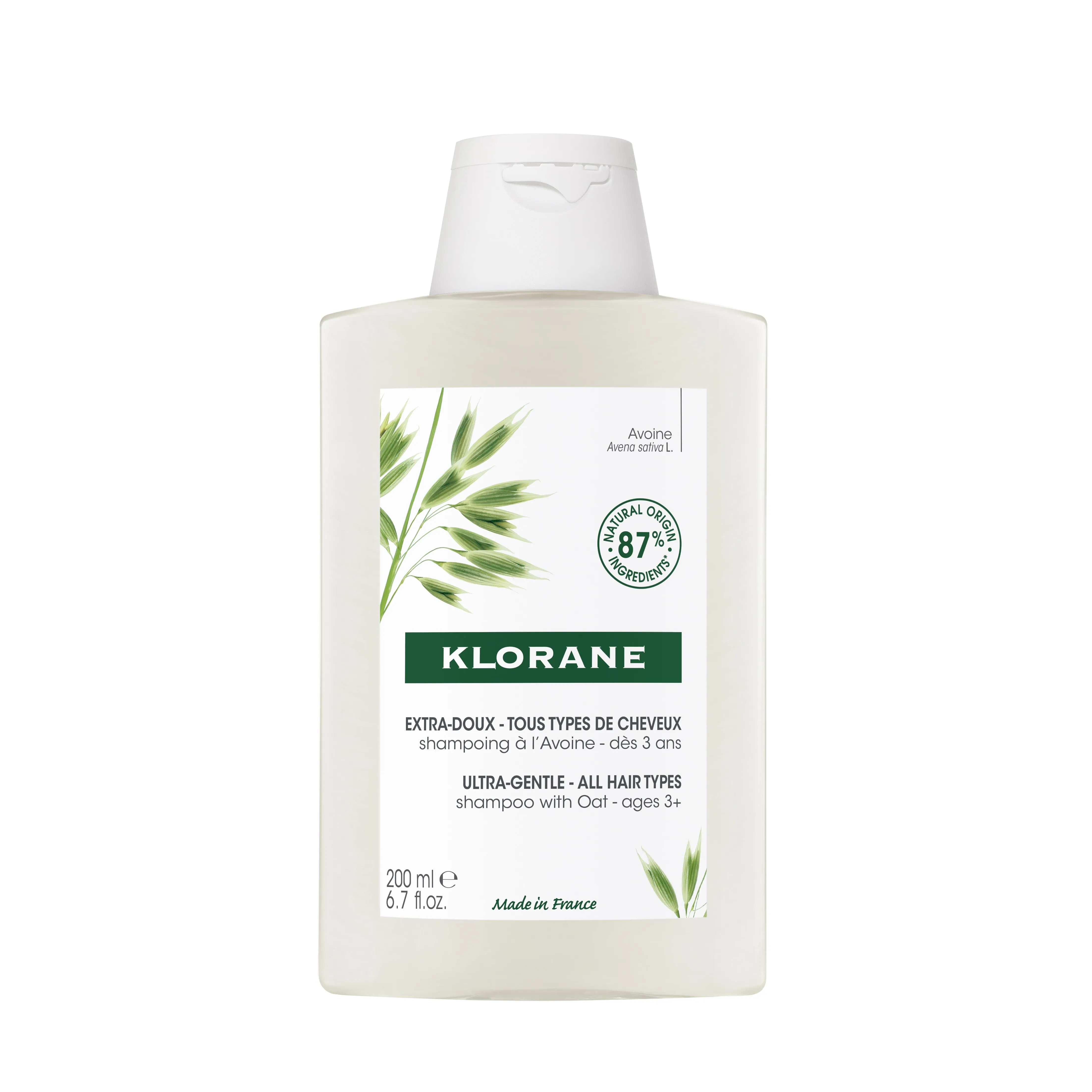 KLORANE šampūns ar auzām, 200ml - Produkta attēls 