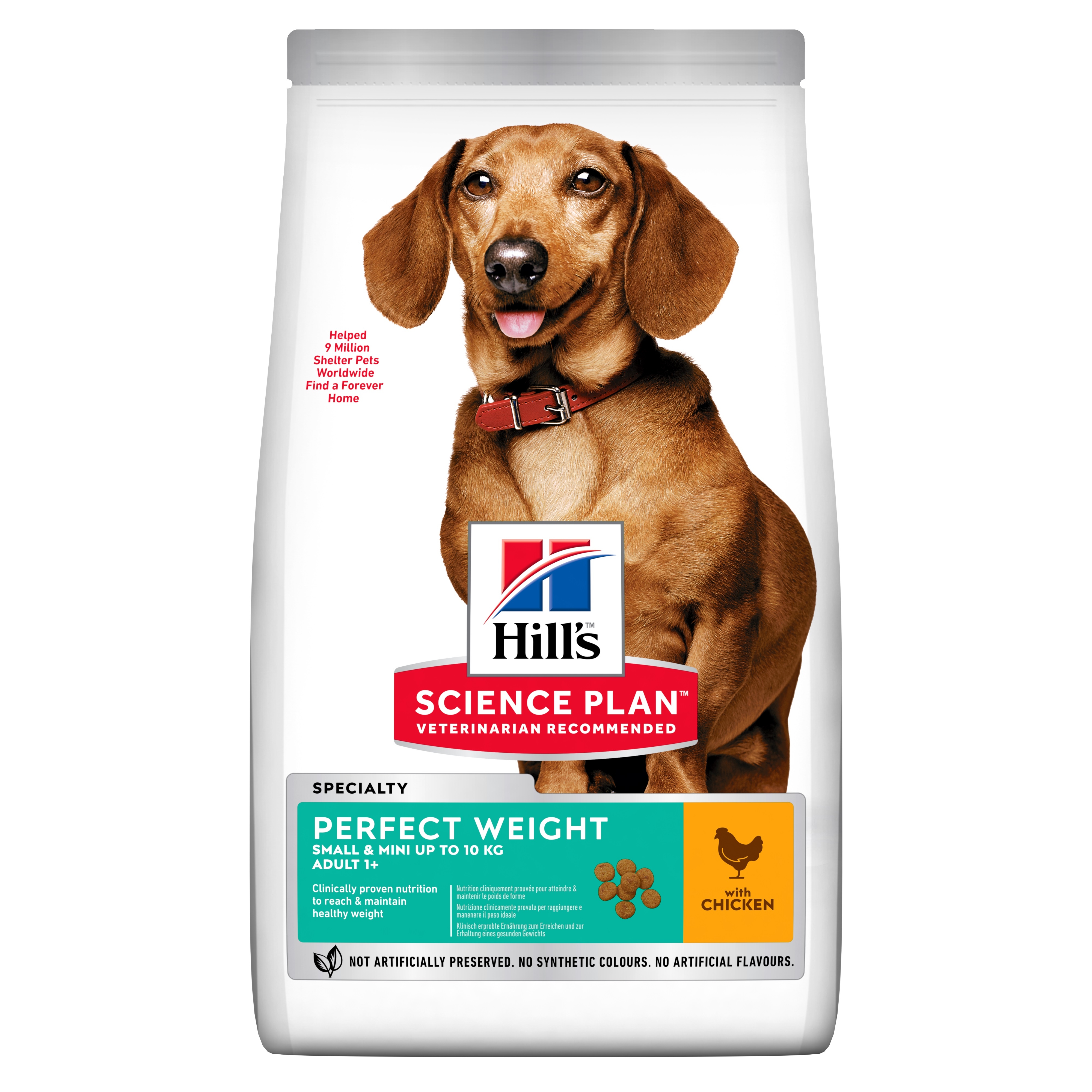 Hills suņu sausā barība Perfect Weight mazām šķirnēm vista 1,5kg - Produkta attēls 