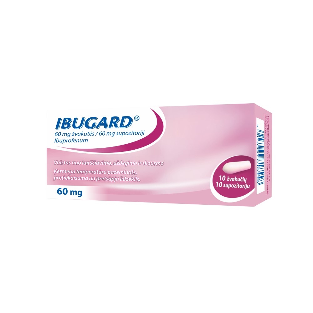 IBUGARD 60 mg supozitoriji, 10 gab. - Produkta attēls 