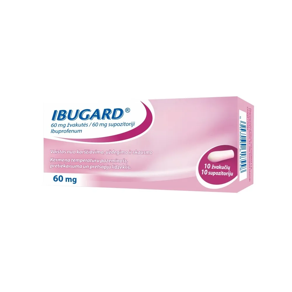 IBUGARD 60 mg supozitoriji, 10 gab. - Produkta attēls 