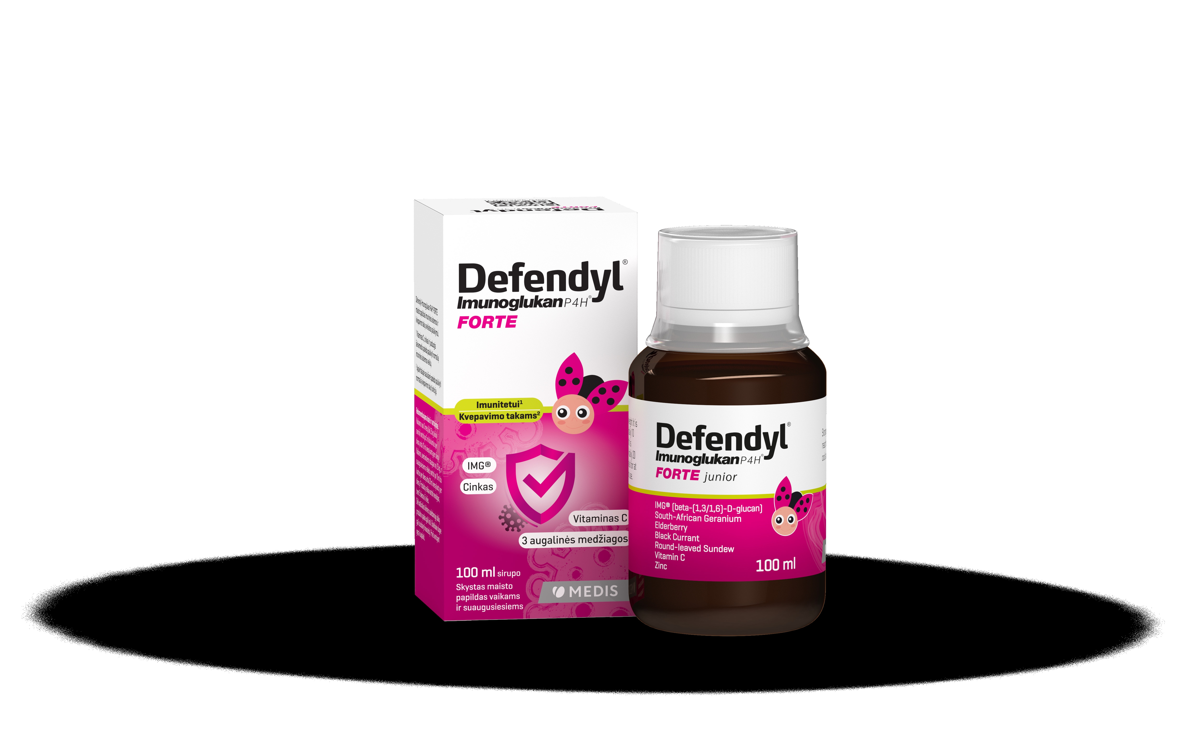 DEFENDYL Imunoglukan P4H Forte Junior šķidrums, 100 ml - Produkta attēls 